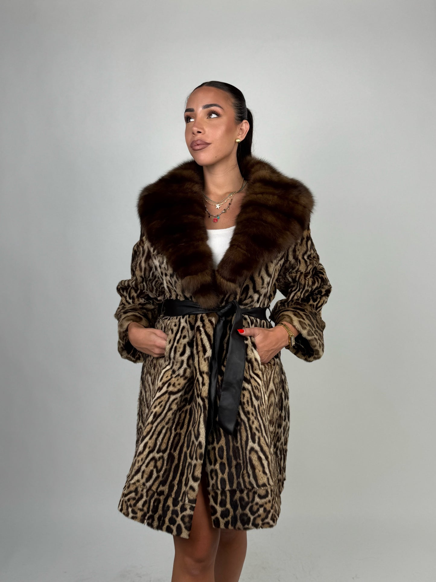Cappotto in leopardo e zibellino N84