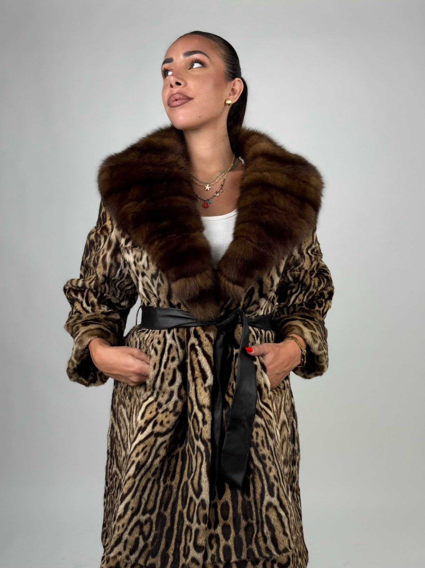 Cappotto in leopardo e zibellino N84