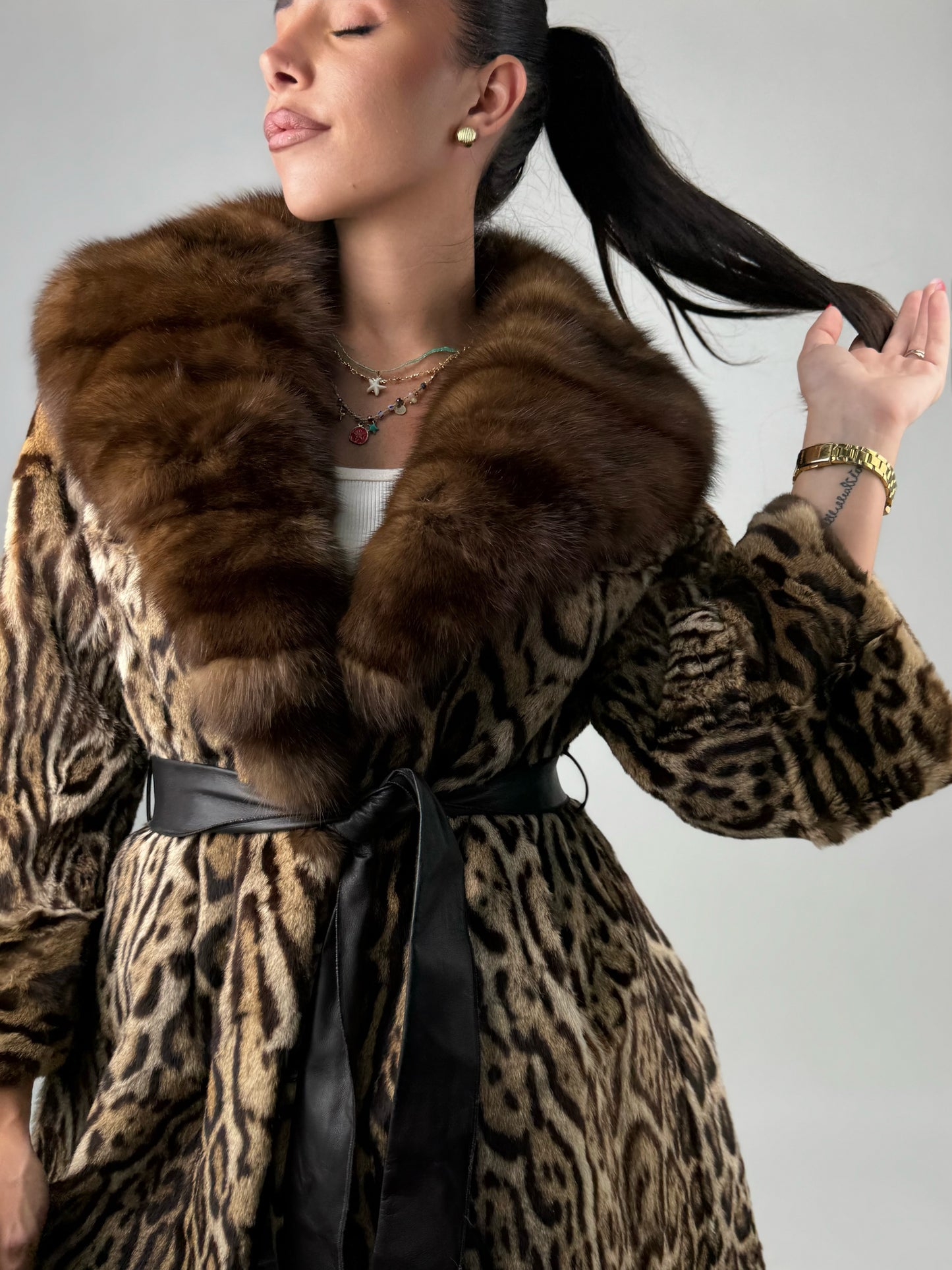 Cappotto in leopardo e zibellino N84