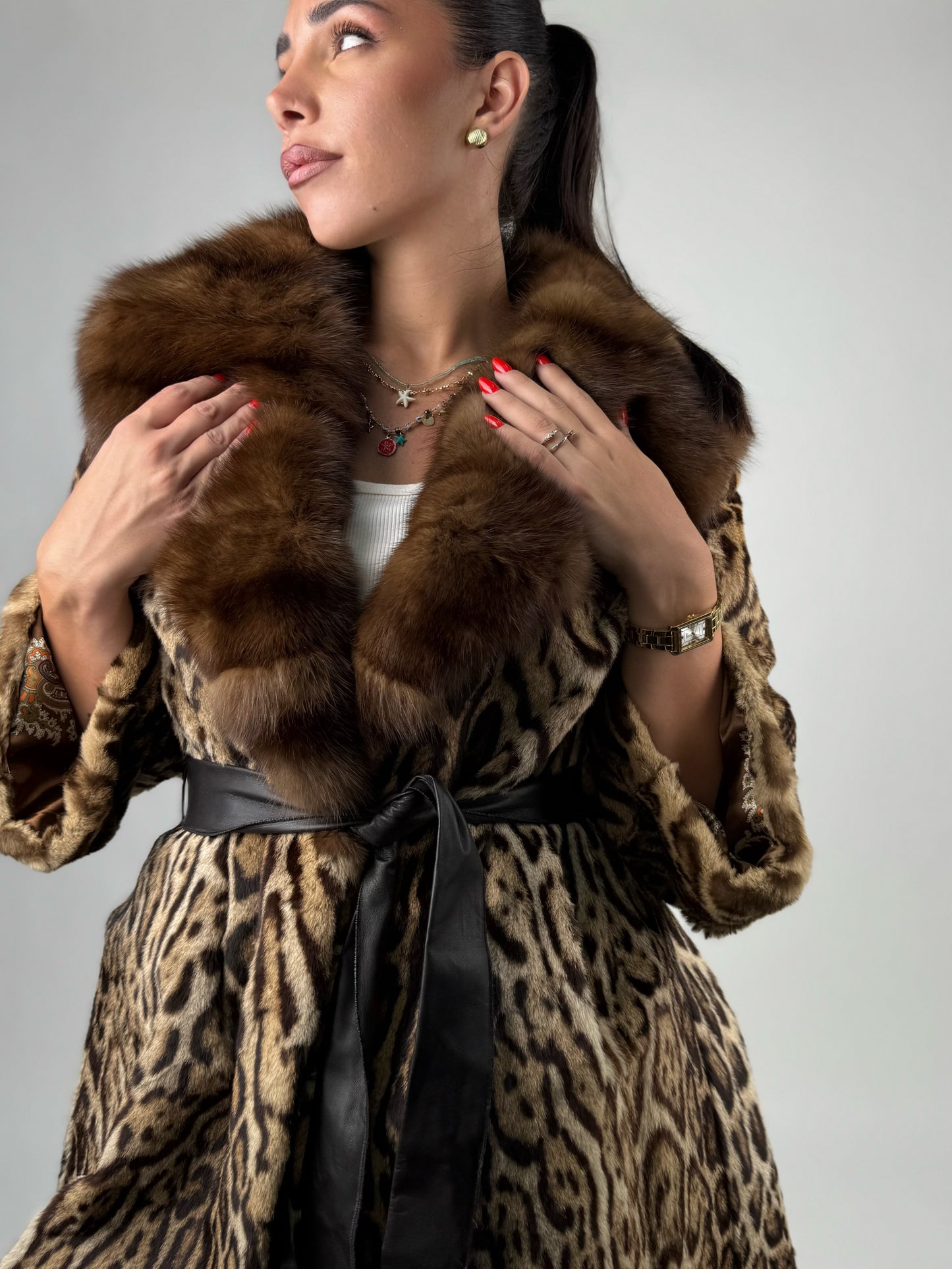 Cappotto in leopardo e zibellino N84