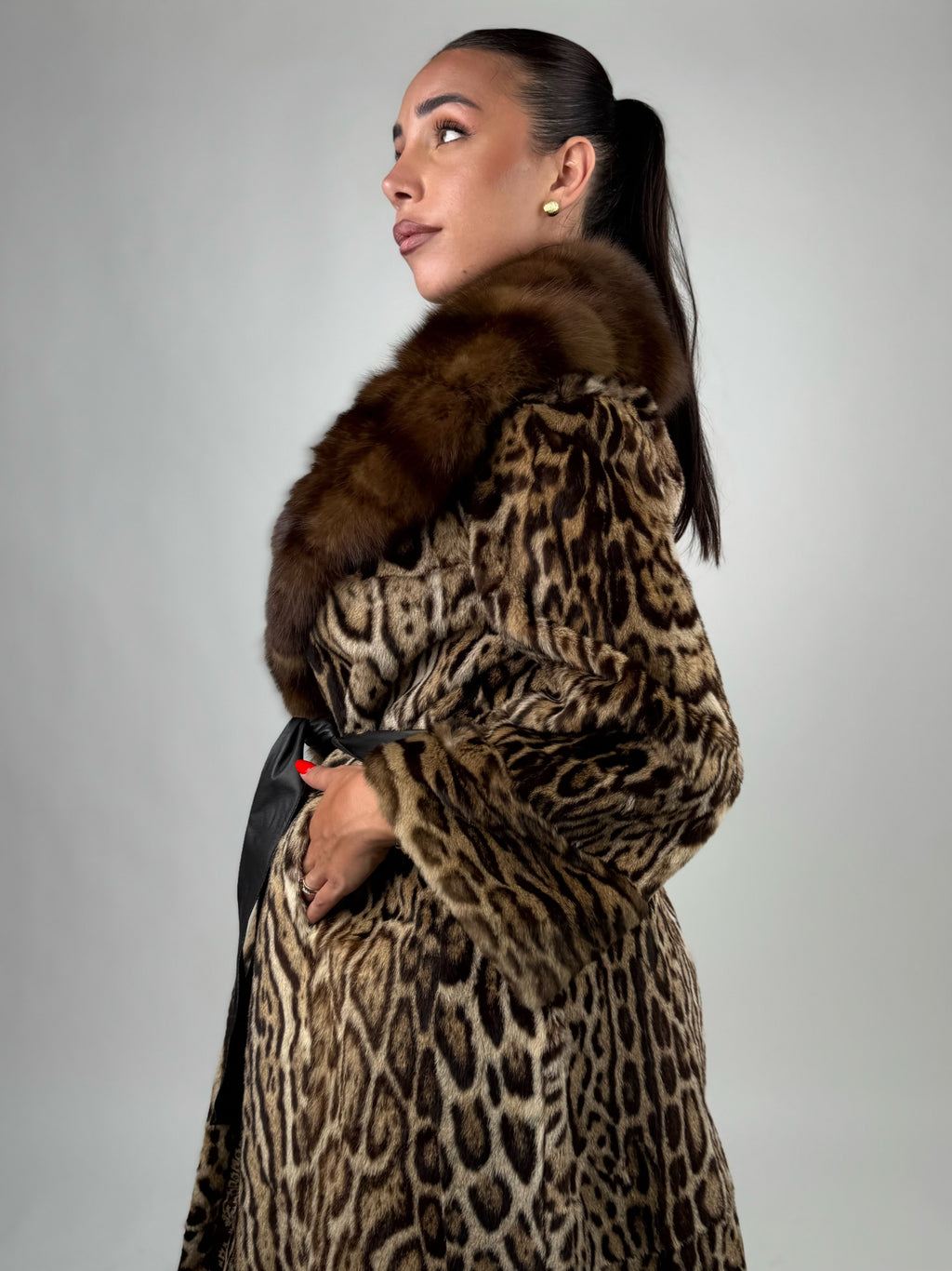 Cappotto in leopardo e zibellino N84