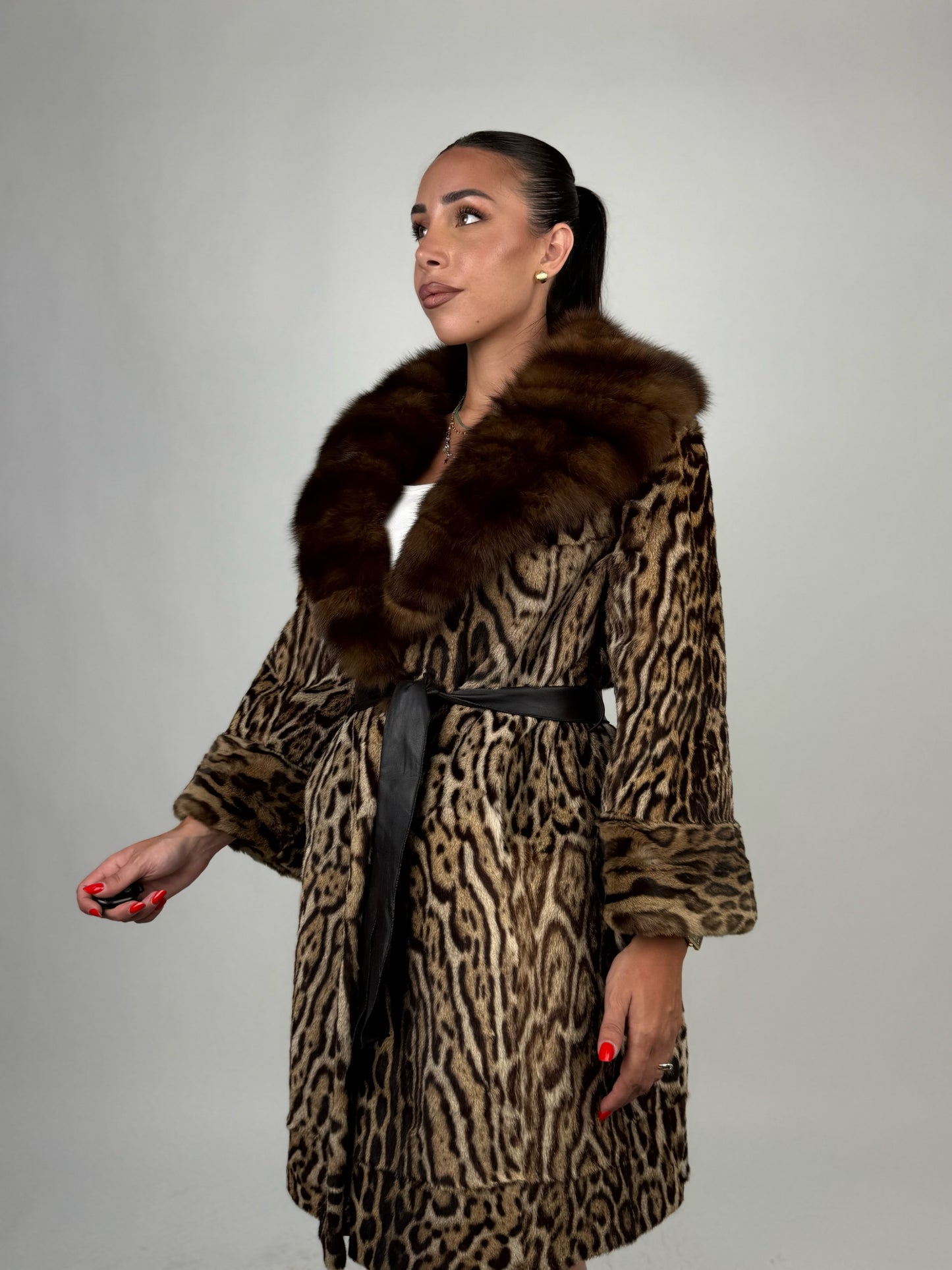 Cappotto in leopardo e zibellino N84