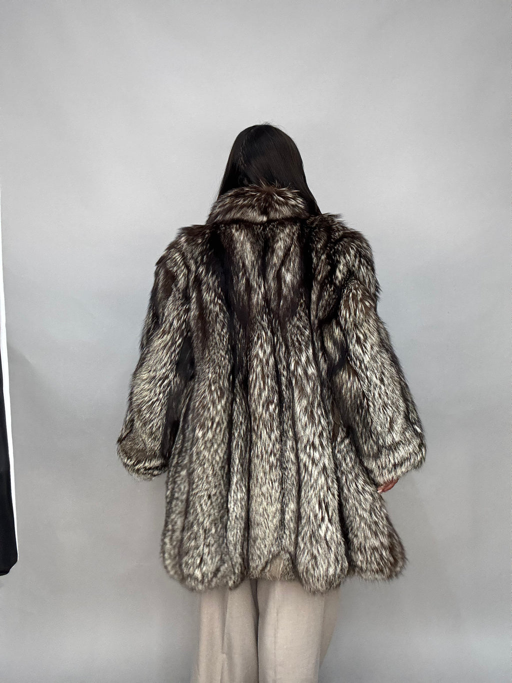 Giacca in volpe argentata