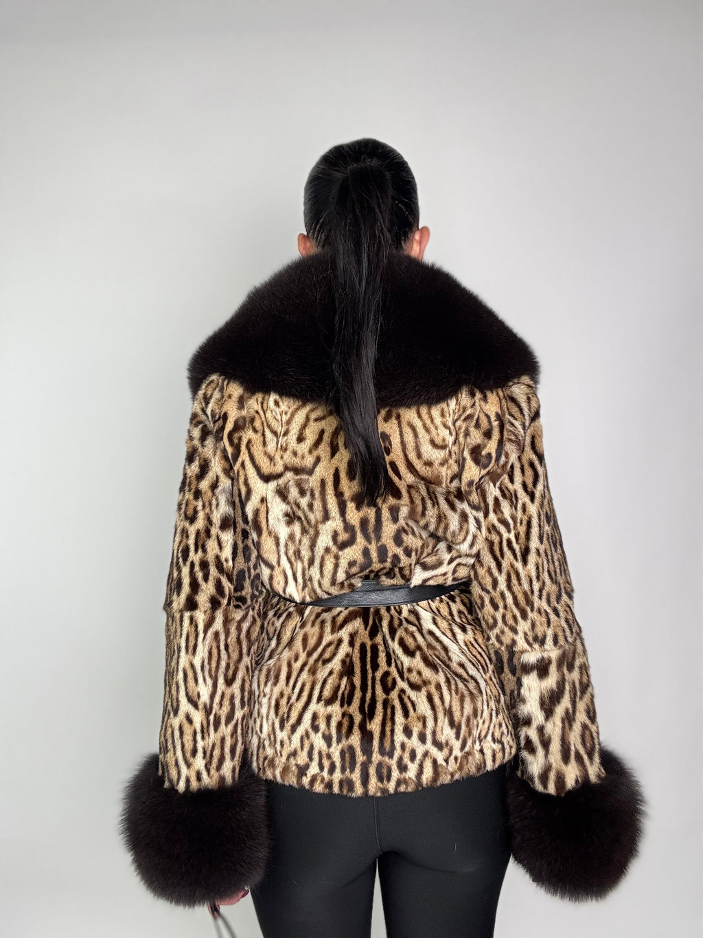 Giacca in leopardo e volpe