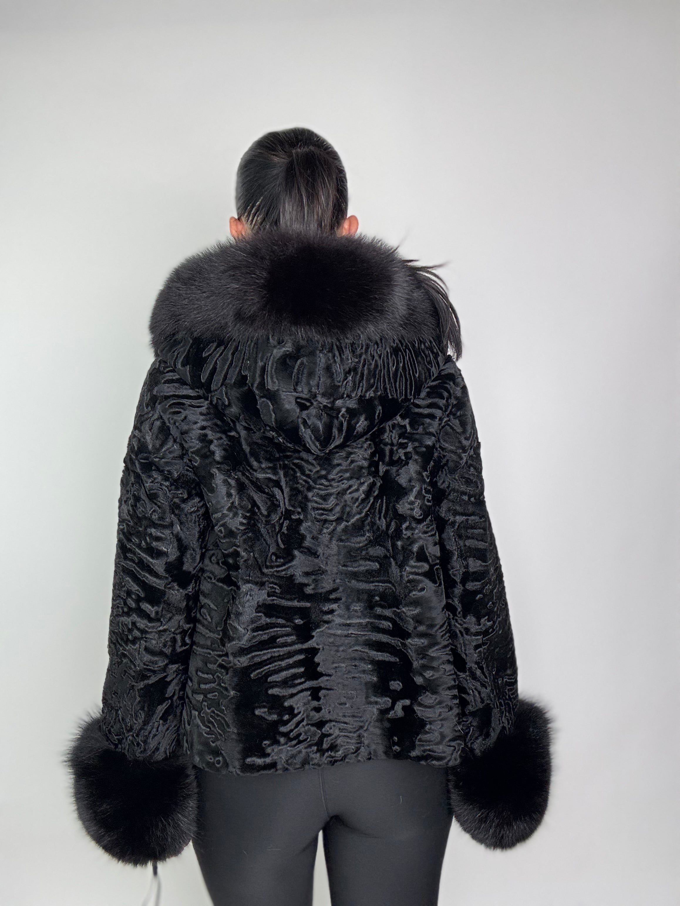 Bomber in astrakan e volpe N32