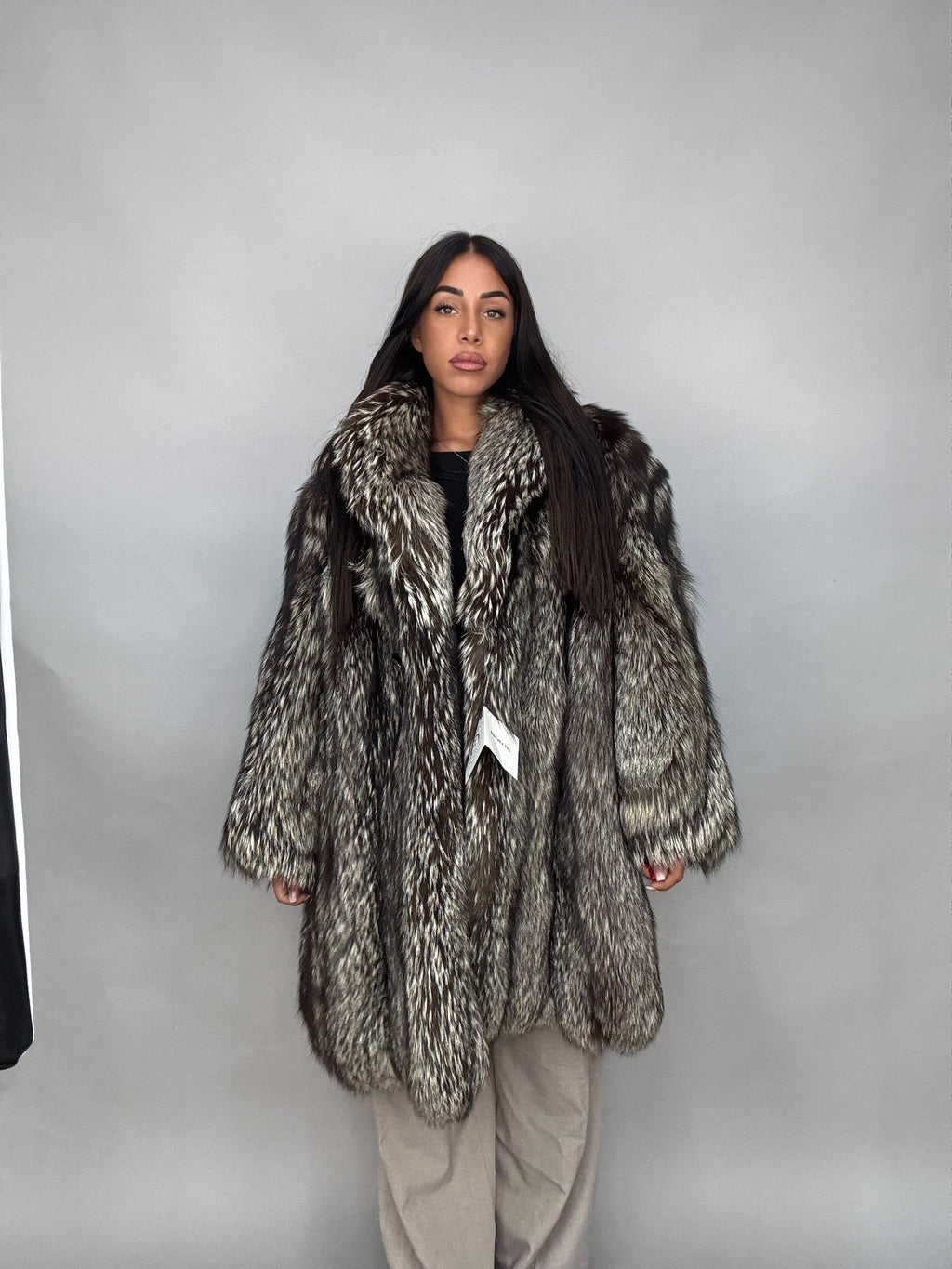 Giacca in volpe argentata