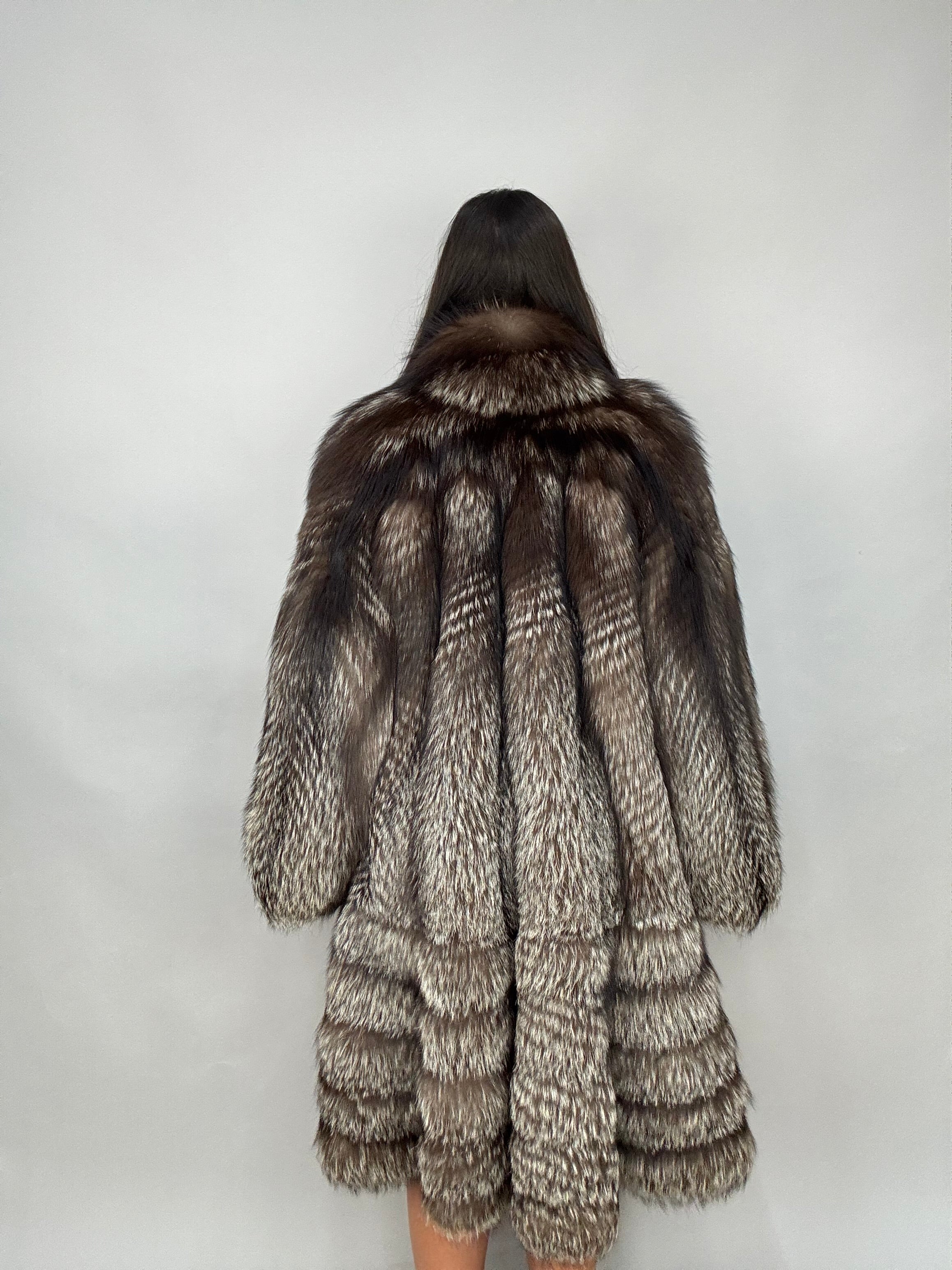 Cappotto in volpe argentata