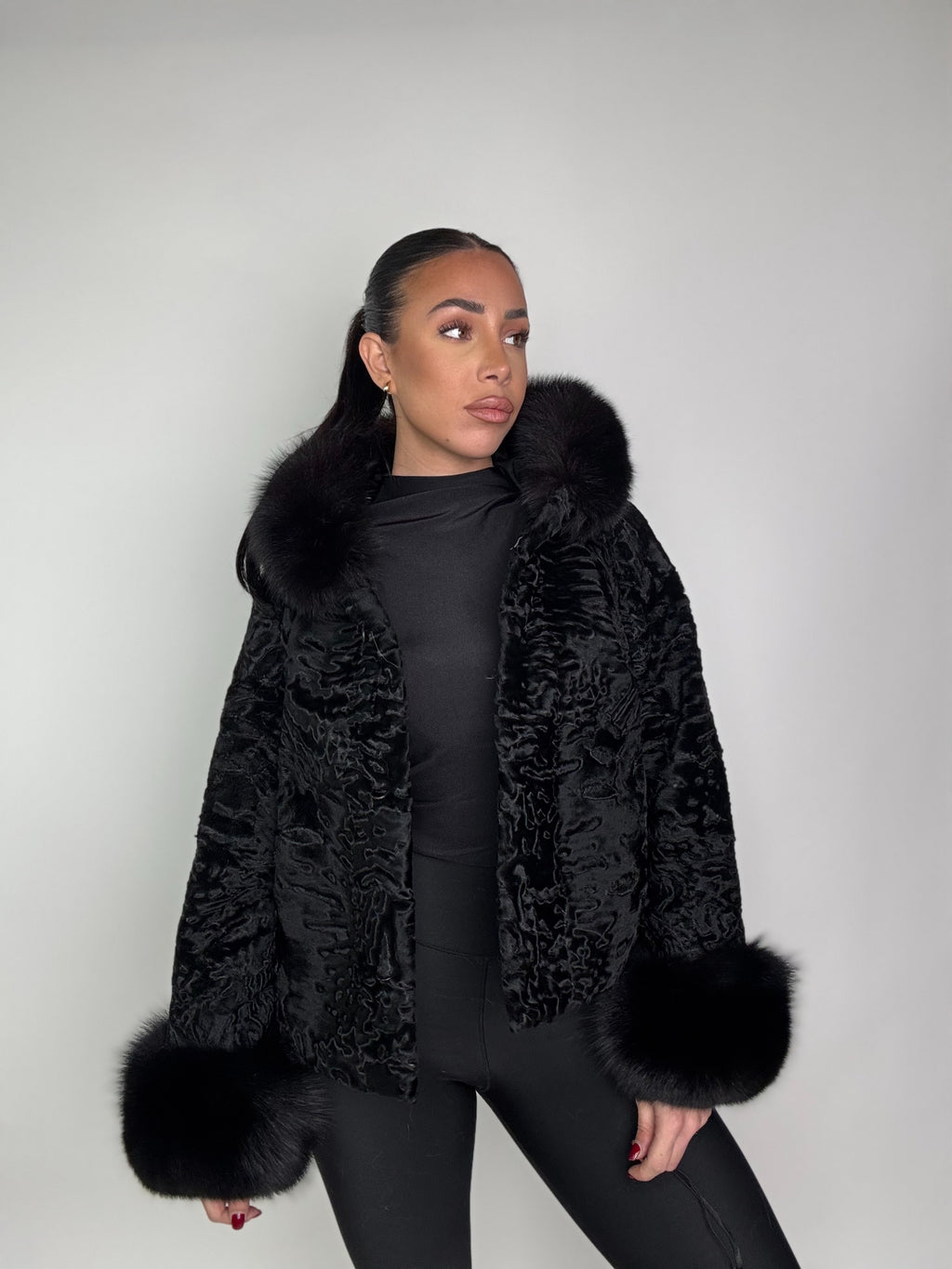 Bomber in astrakan e volpe N32