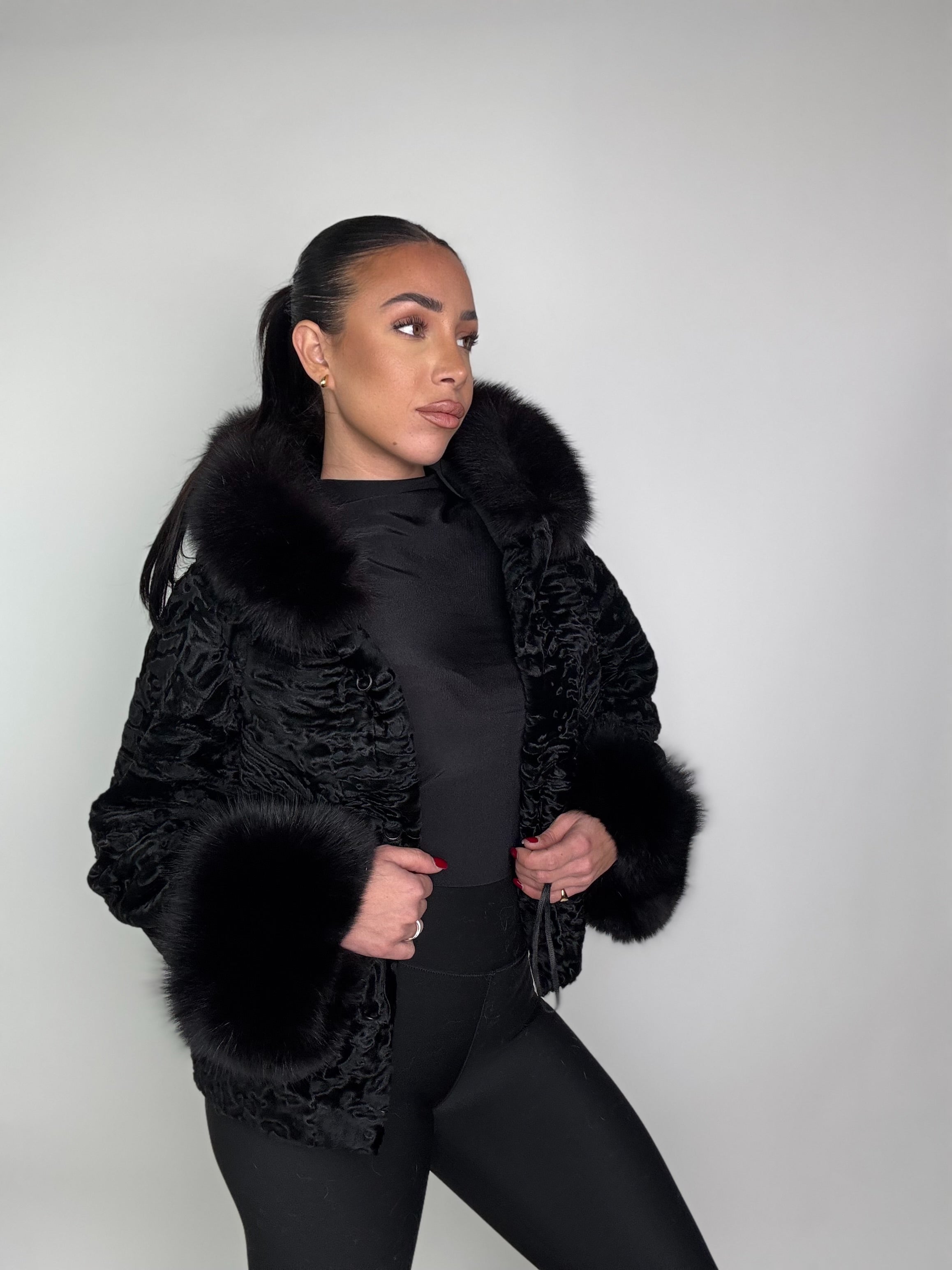 Bomber in astrakan e volpe N32