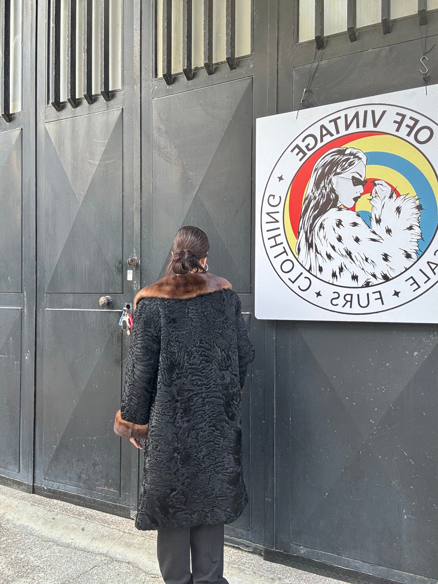 Cappotto in astrakan e visone