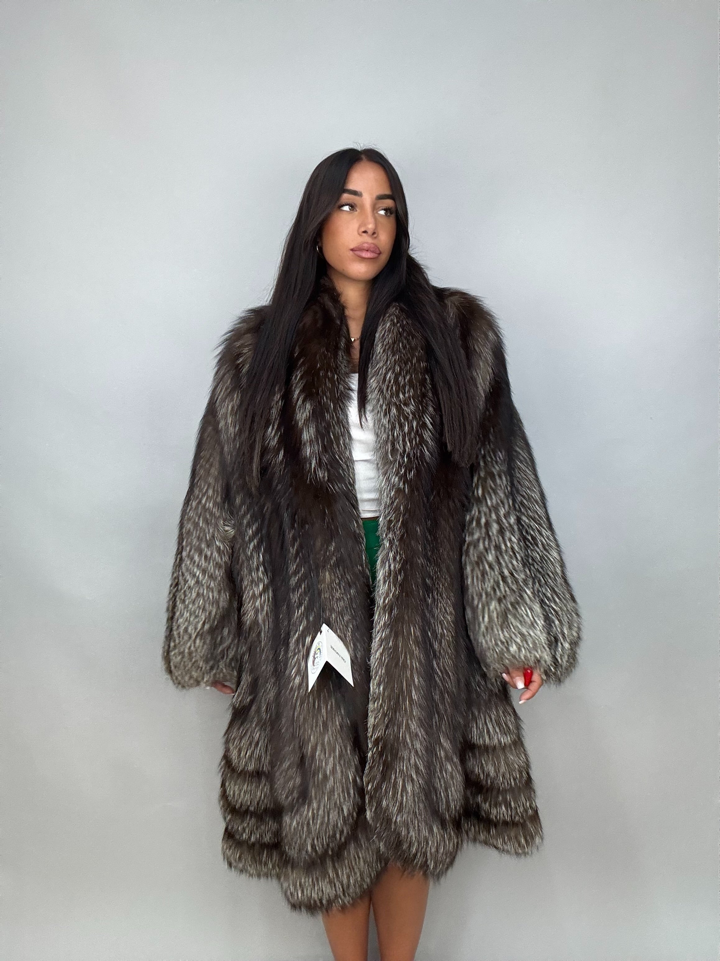 Cappotto in volpe argentata