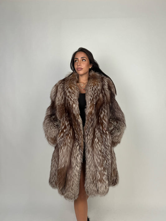 Cappotto in volpe caramel N42