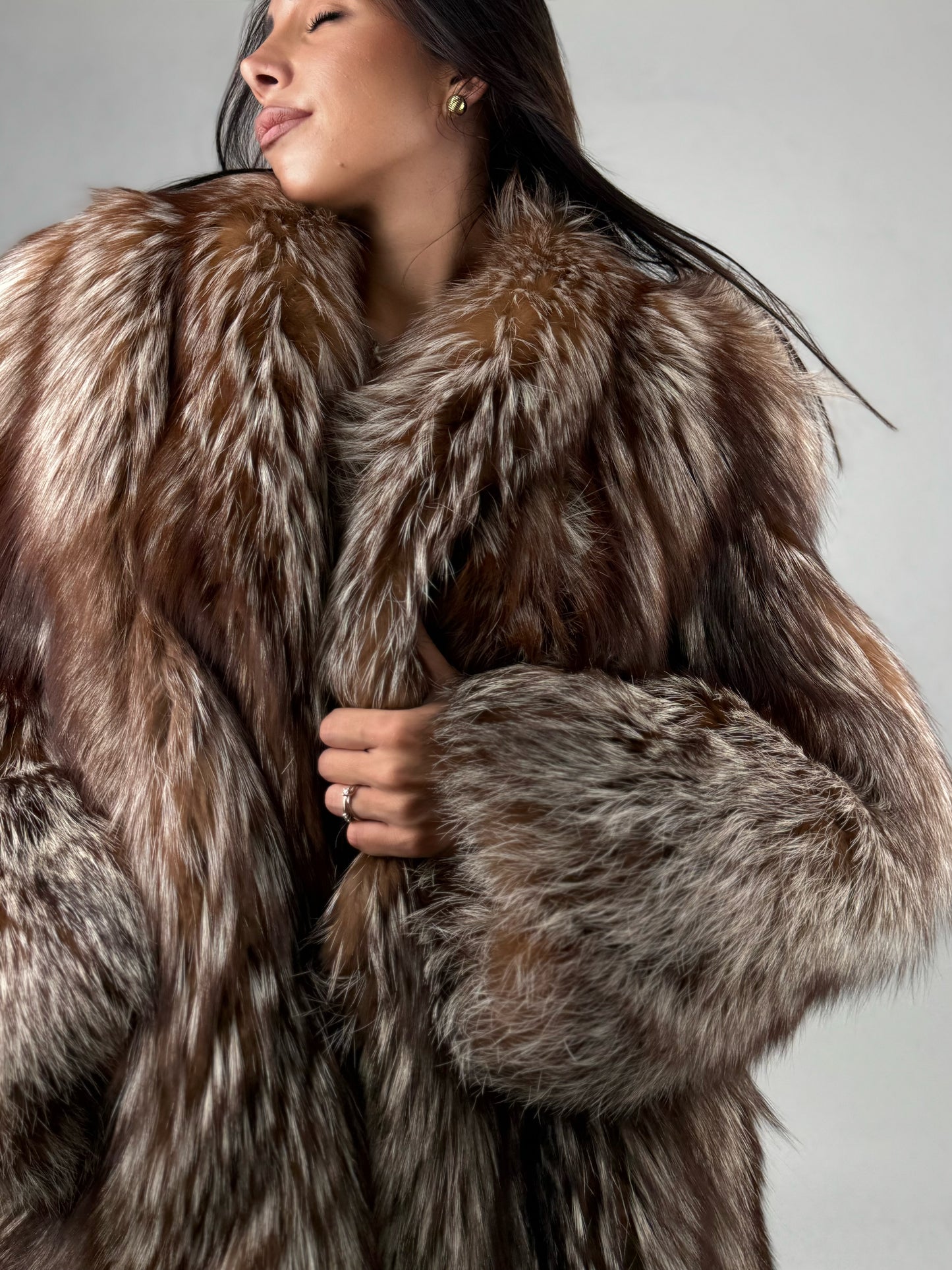 Cappotto in volpe caramel N42