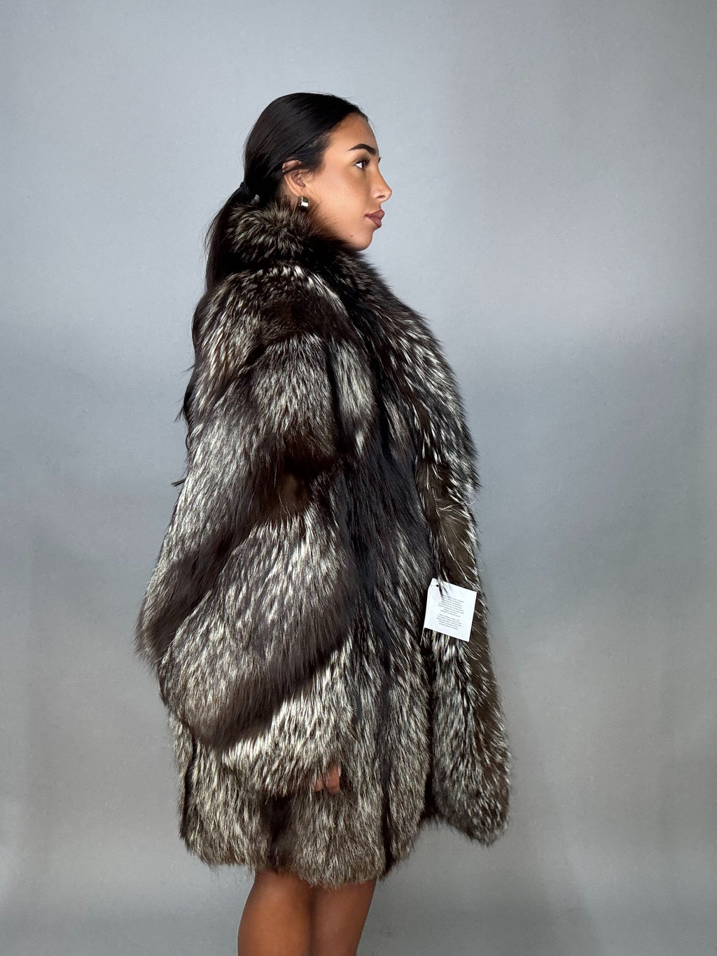 Giacca in volpe argentata