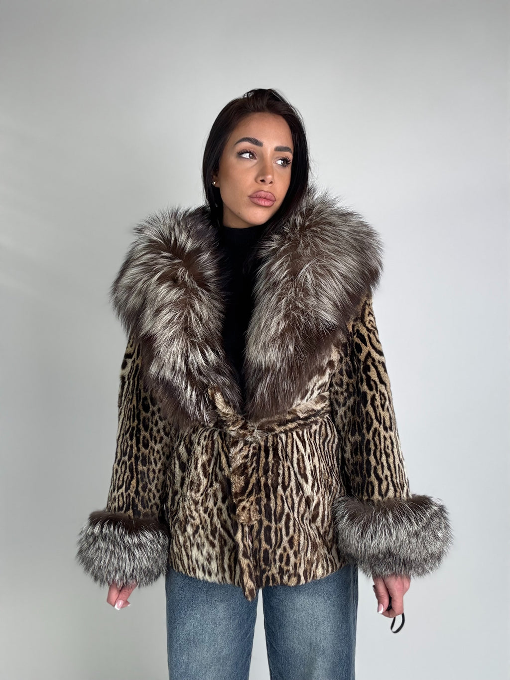 Giacca in leopardo e volpe N36