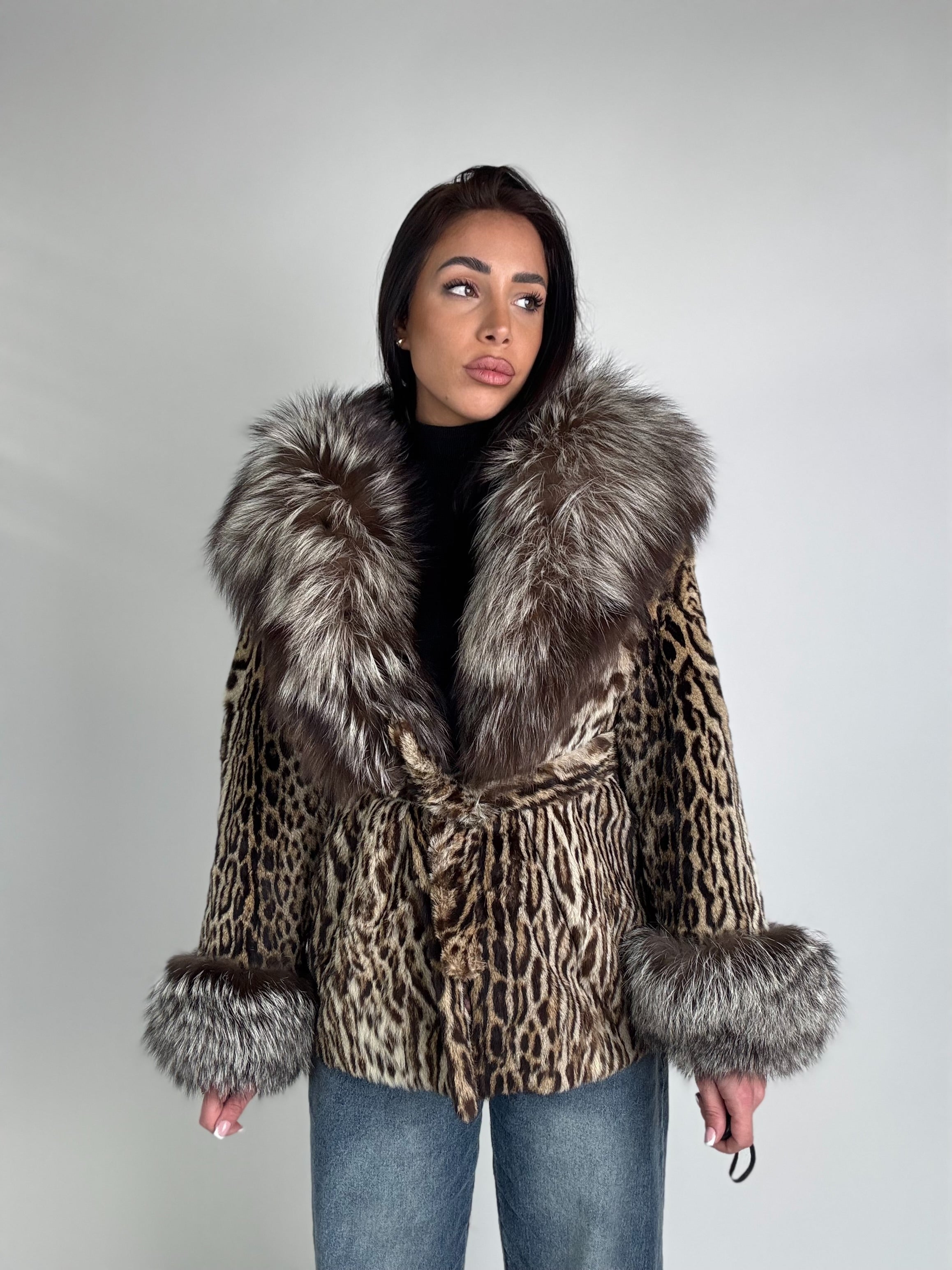 Giacca in leopardo e volpe N36