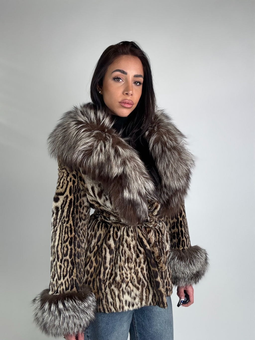 Giacca in leopardo e volpe N36