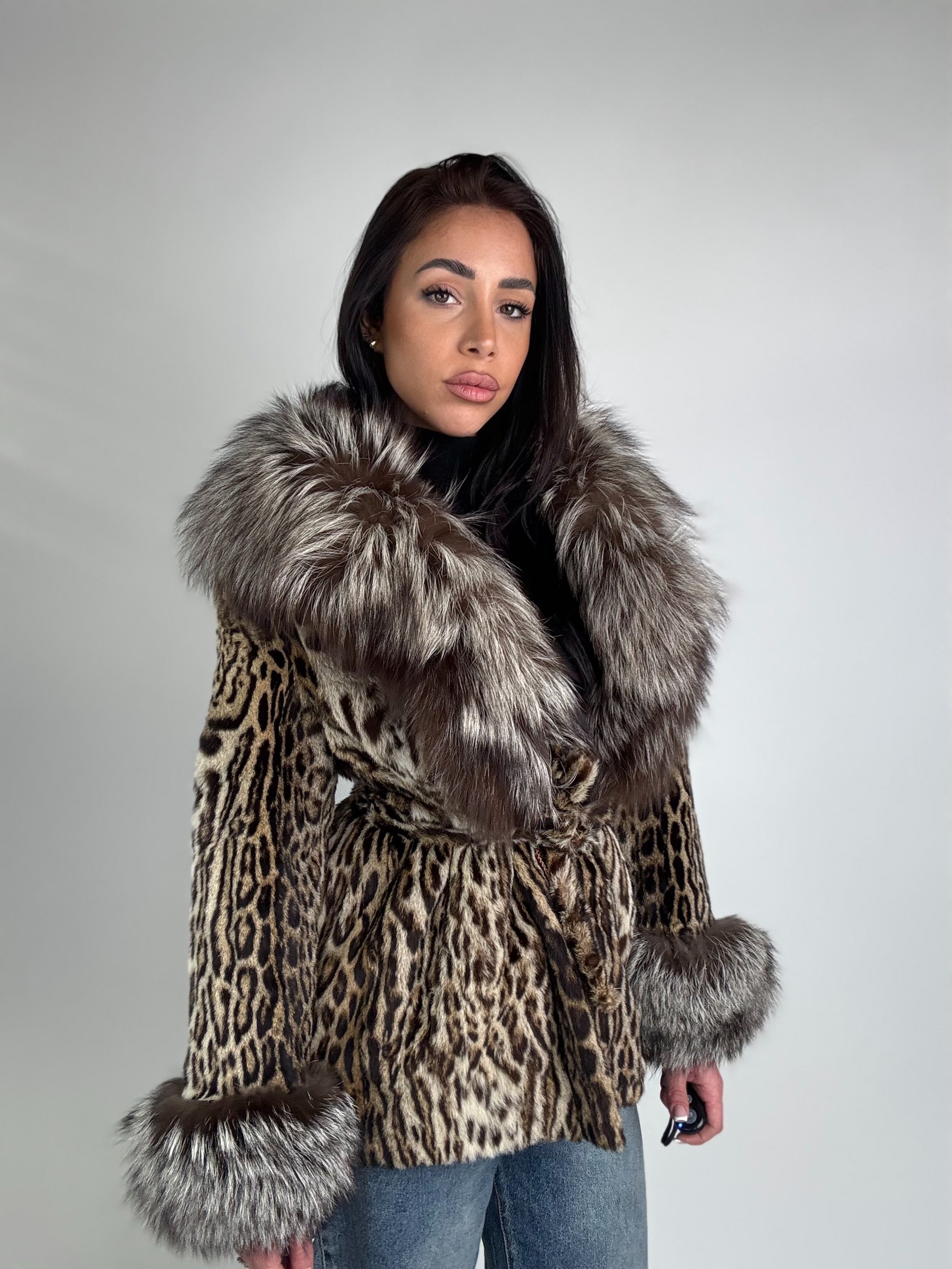 Giacca in leopardo e volpe N36