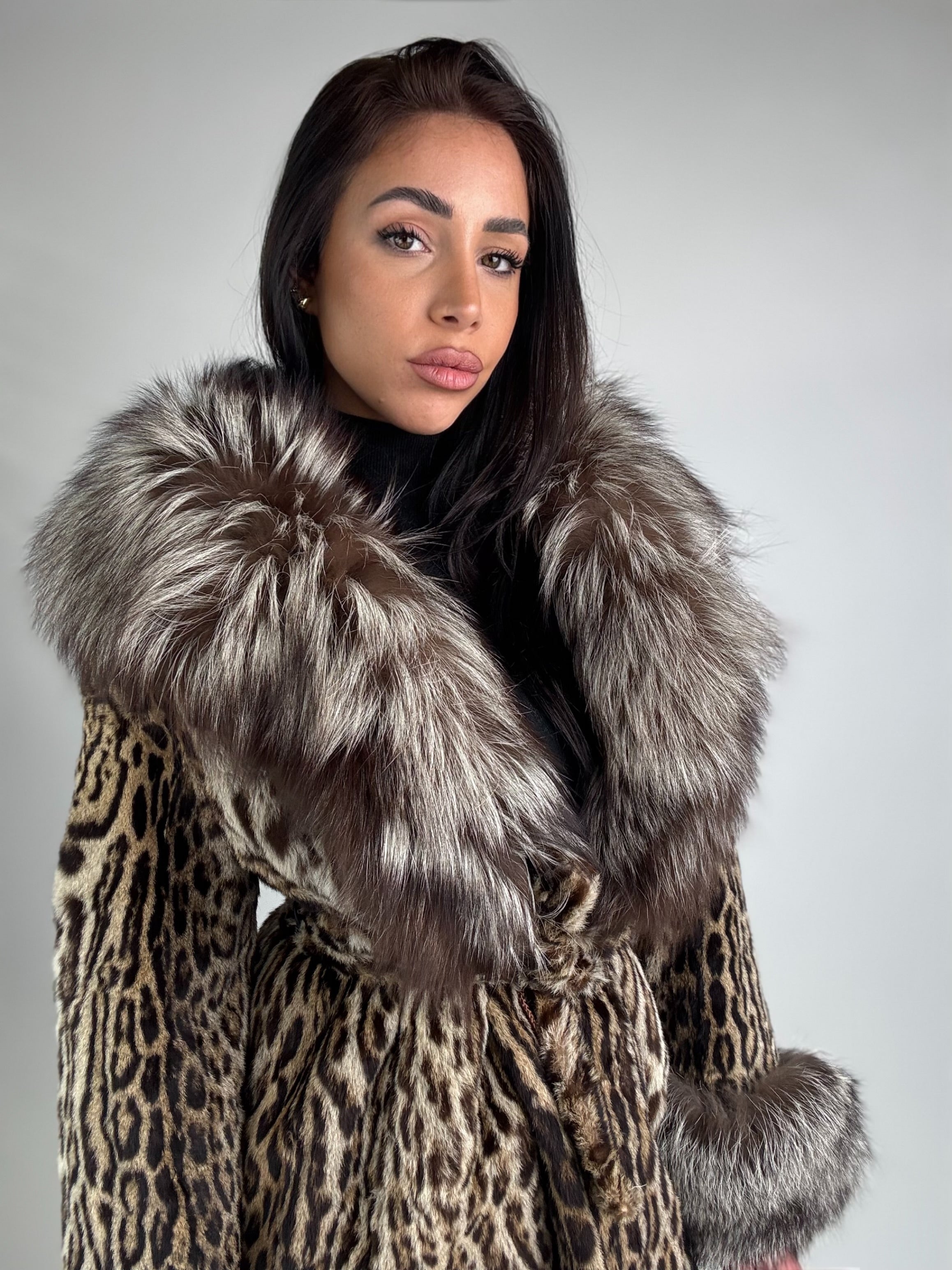 Giacca in leopardo e volpe N36
