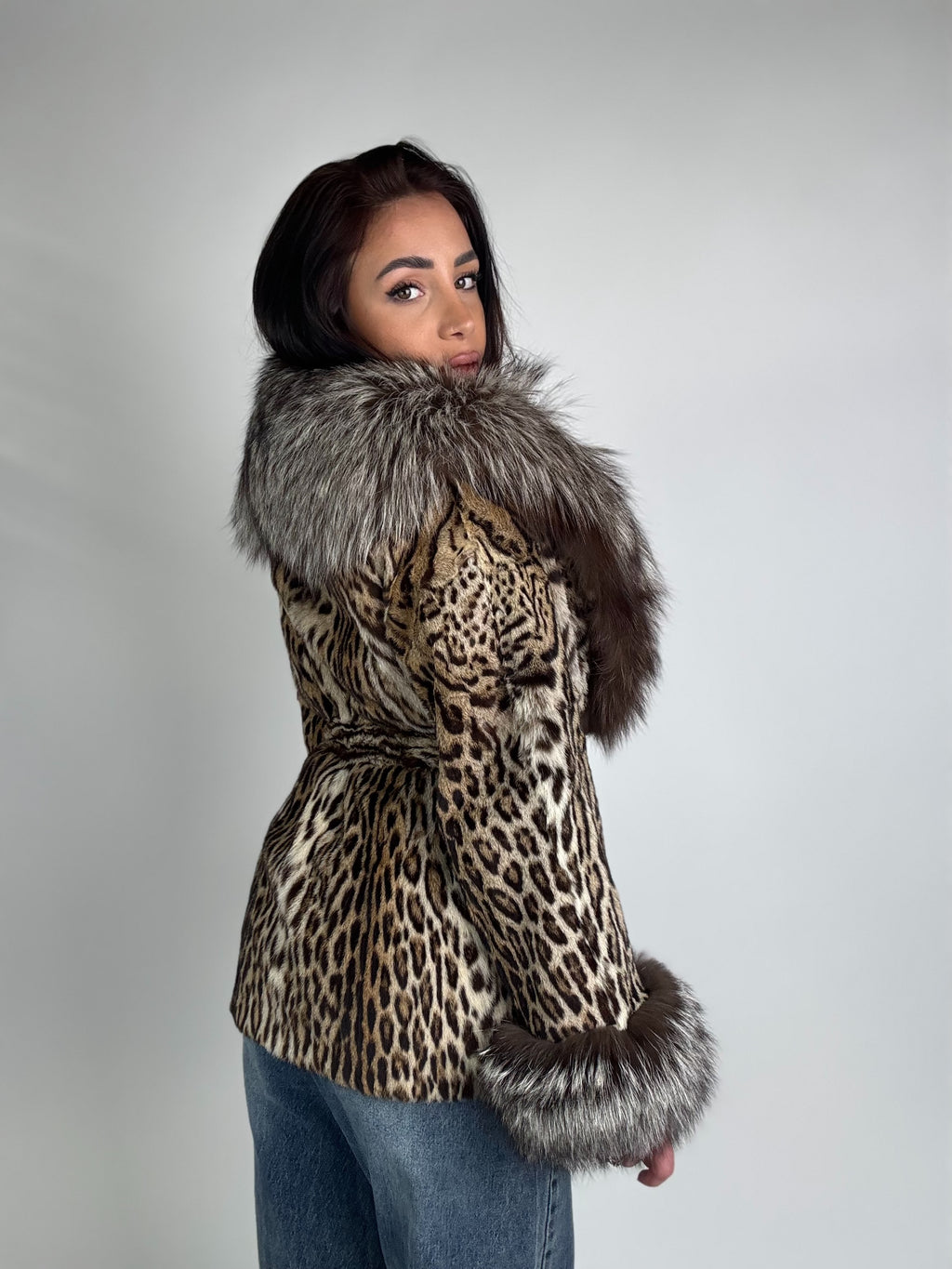 Giacca in leopardo e volpe N36