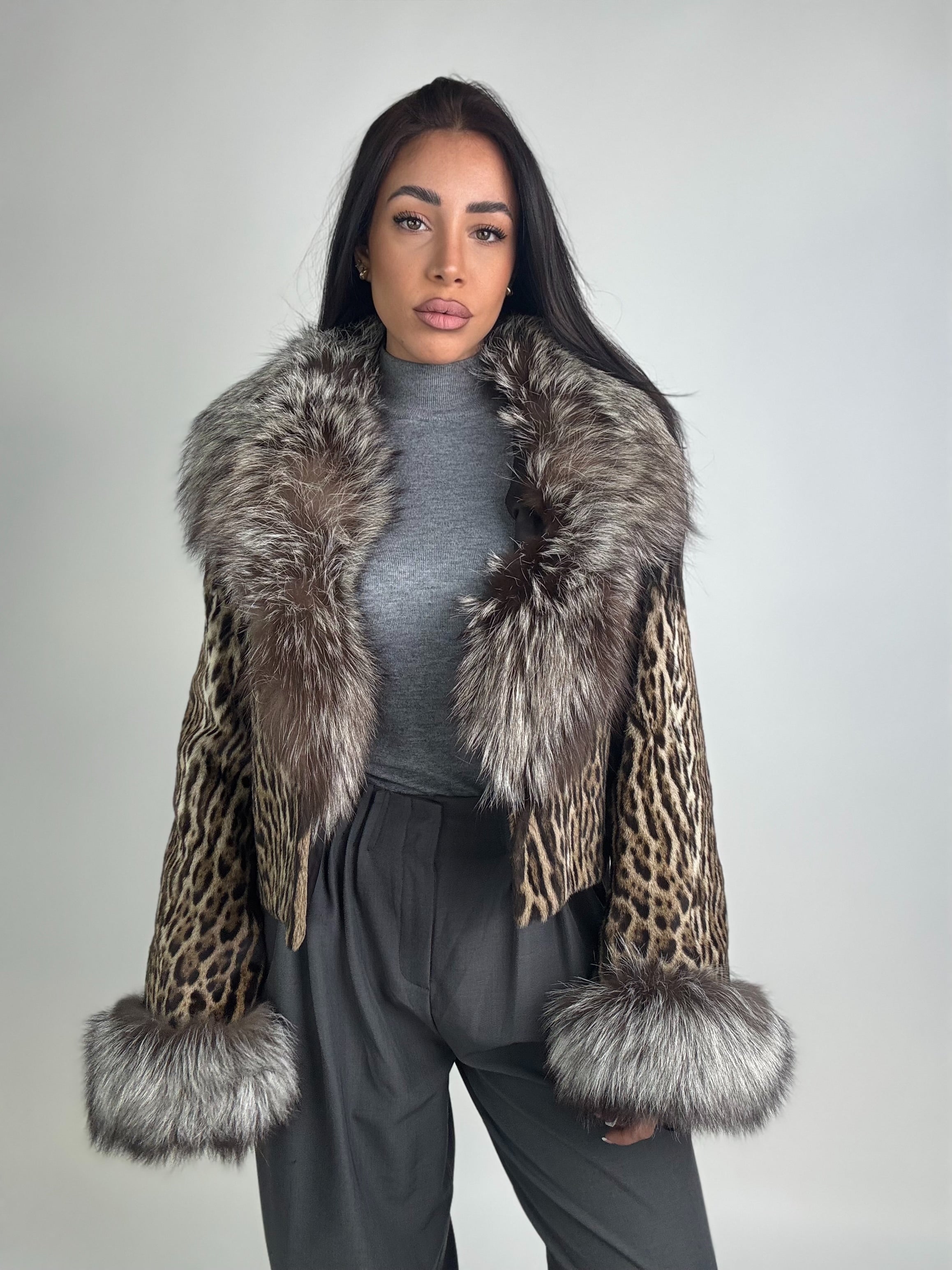 Bolerino in leopardo e volpe argentata N38