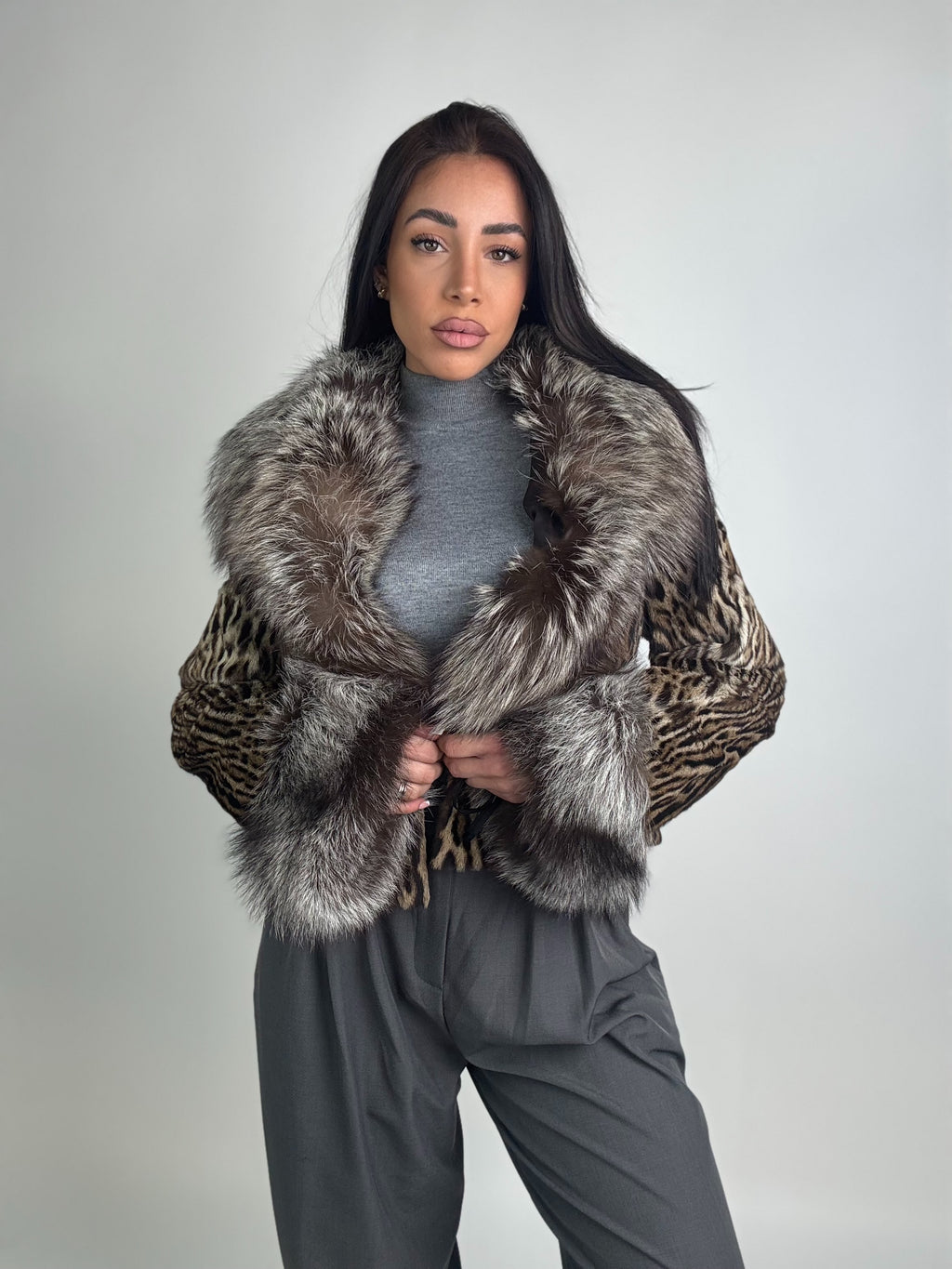 Bolerino in leopardo e volpe argentata N38