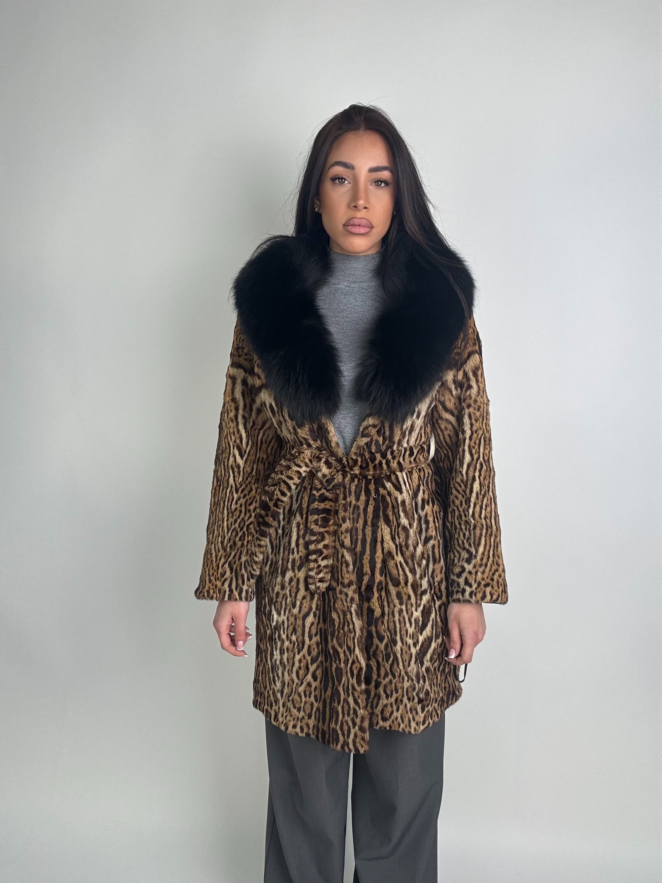 Cappotto in leopardo e volpe N39