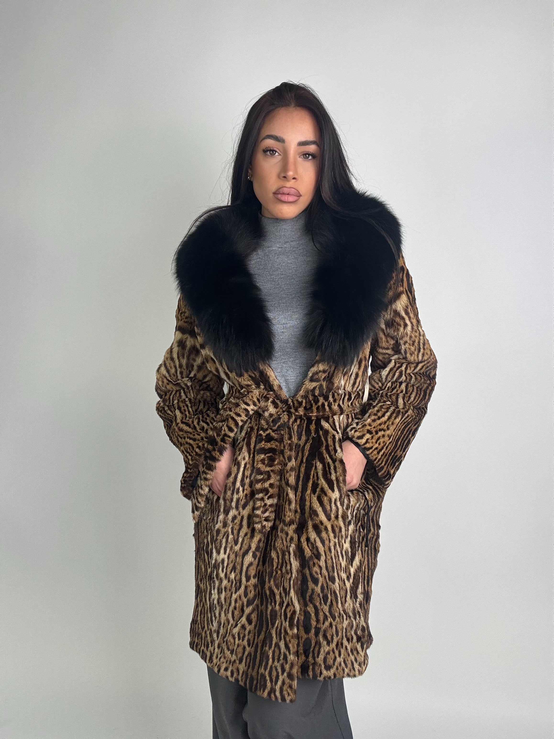 Cappotto in leopardo e volpe N39