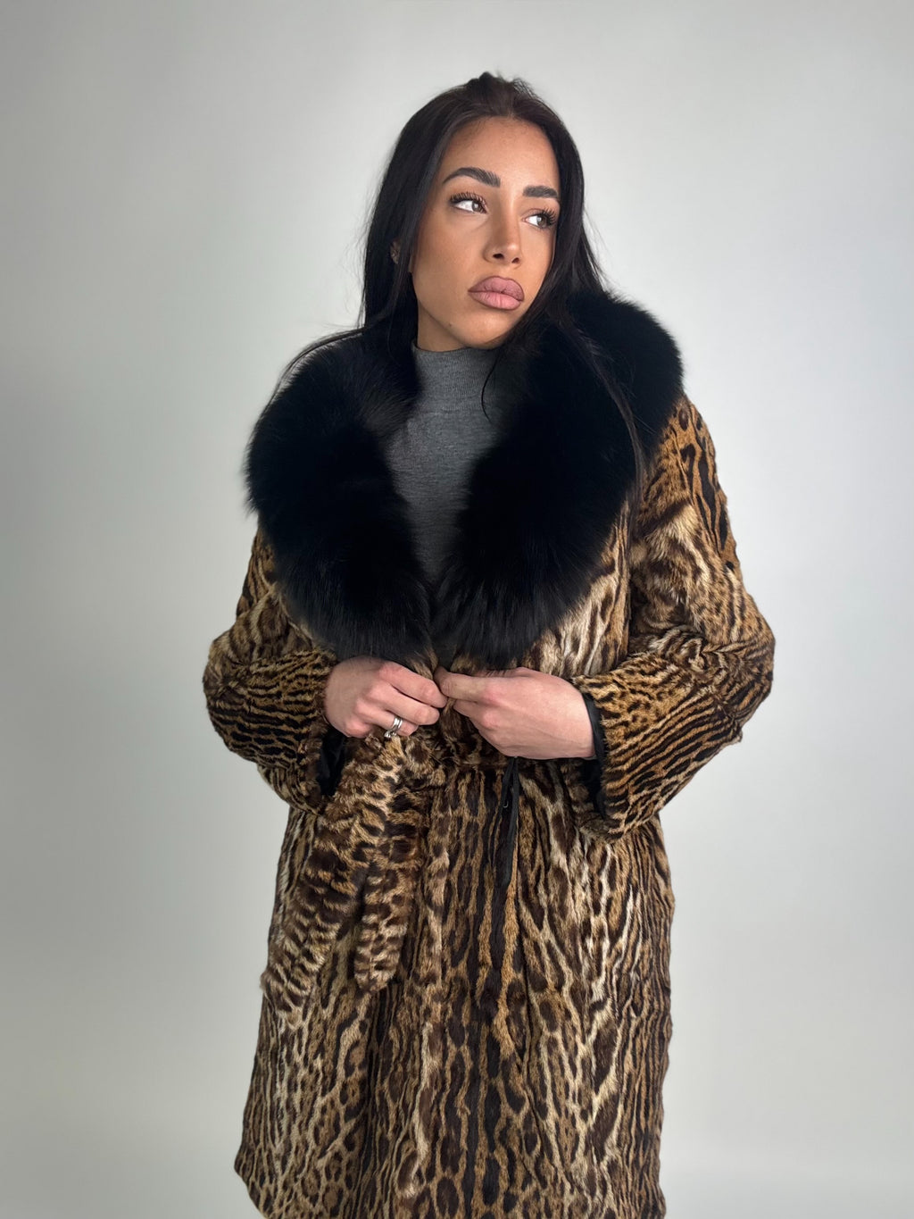 Cappotto in leopardo e volpe N39