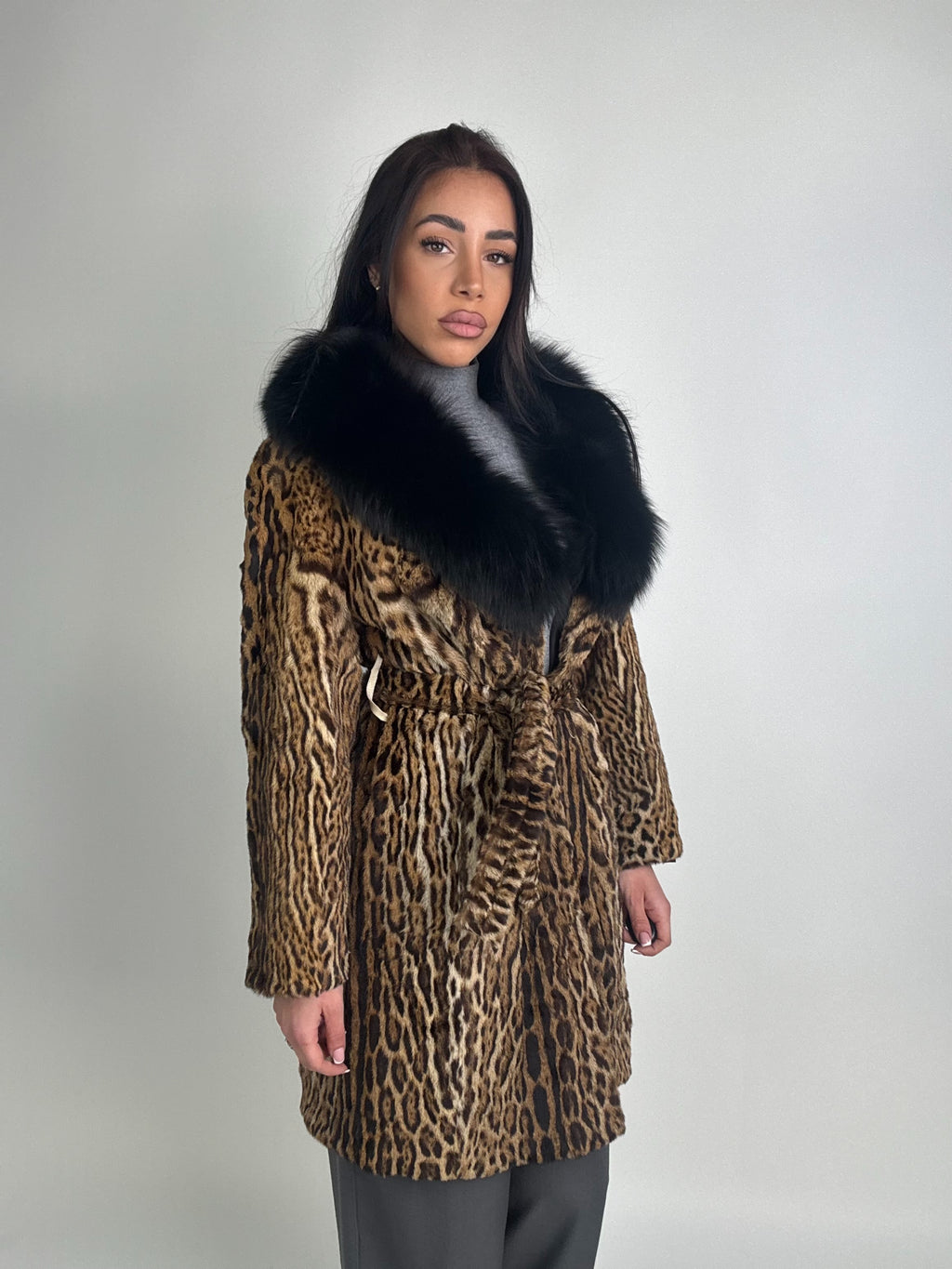 Cappotto in leopardo e volpe N39