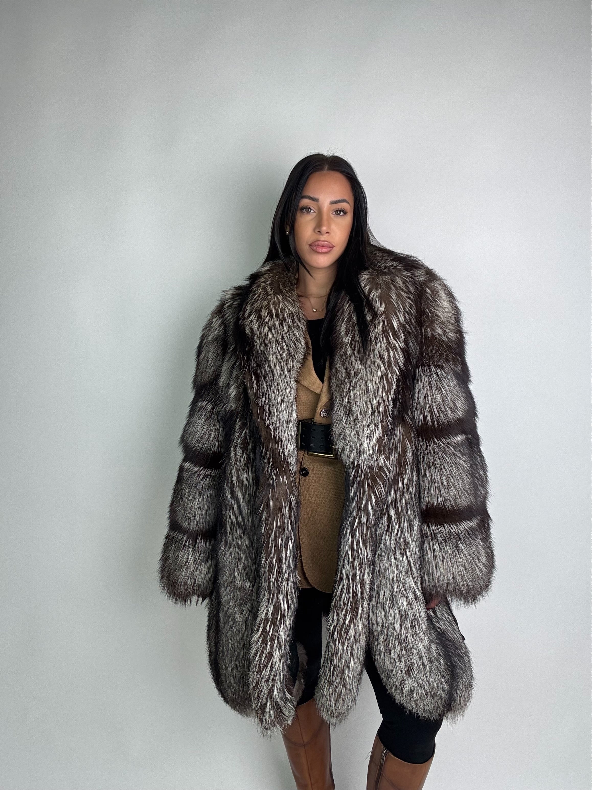 Giacca in volpe argentata N83