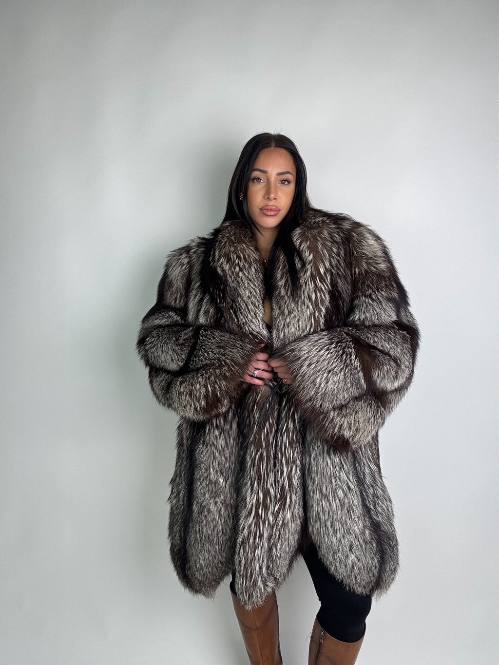 Giacca in volpe argentata N83