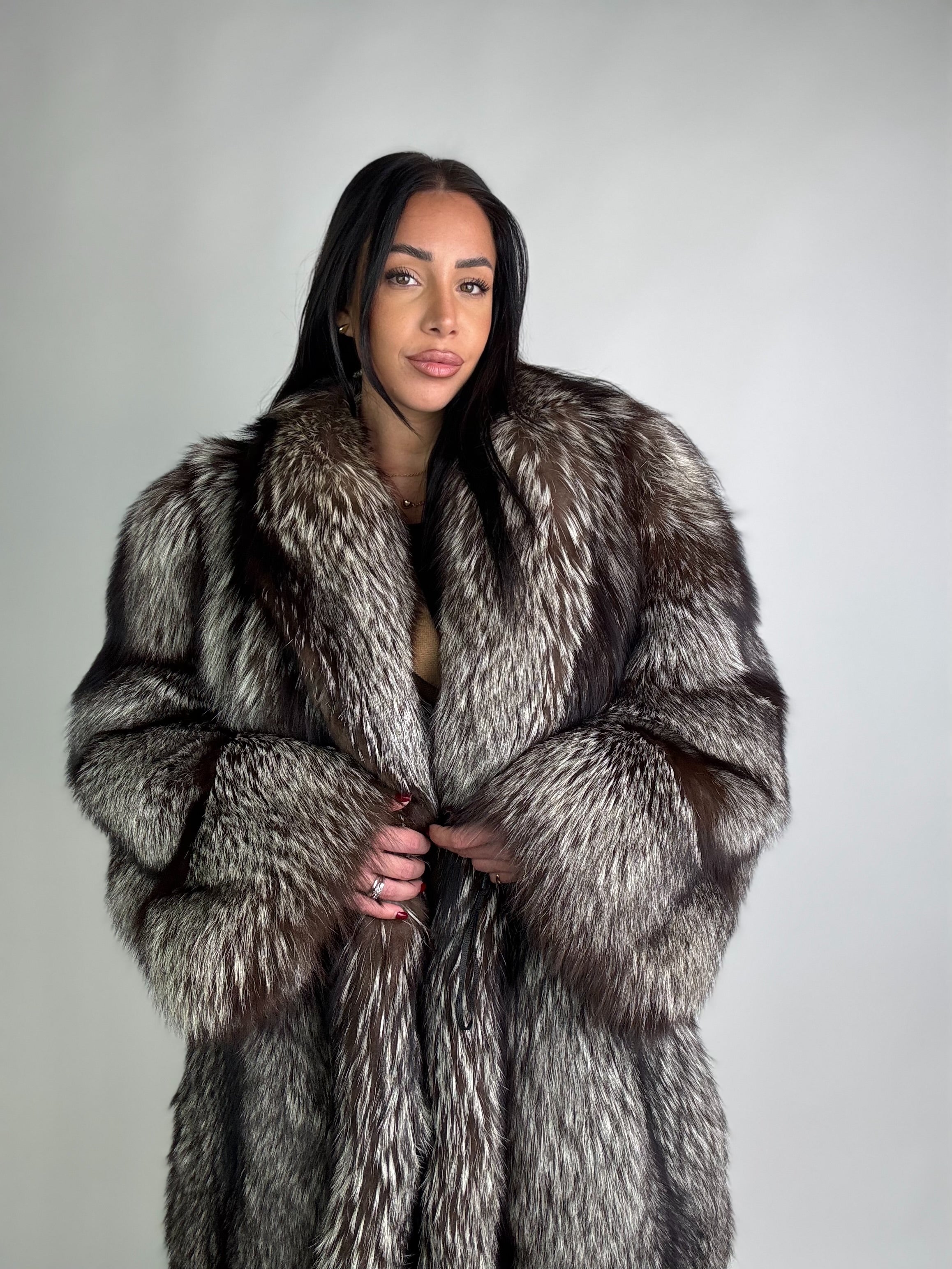 Giacca in volpe argentata N83