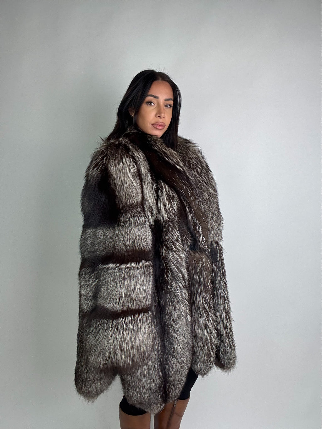 Giacca in volpe argentata N83