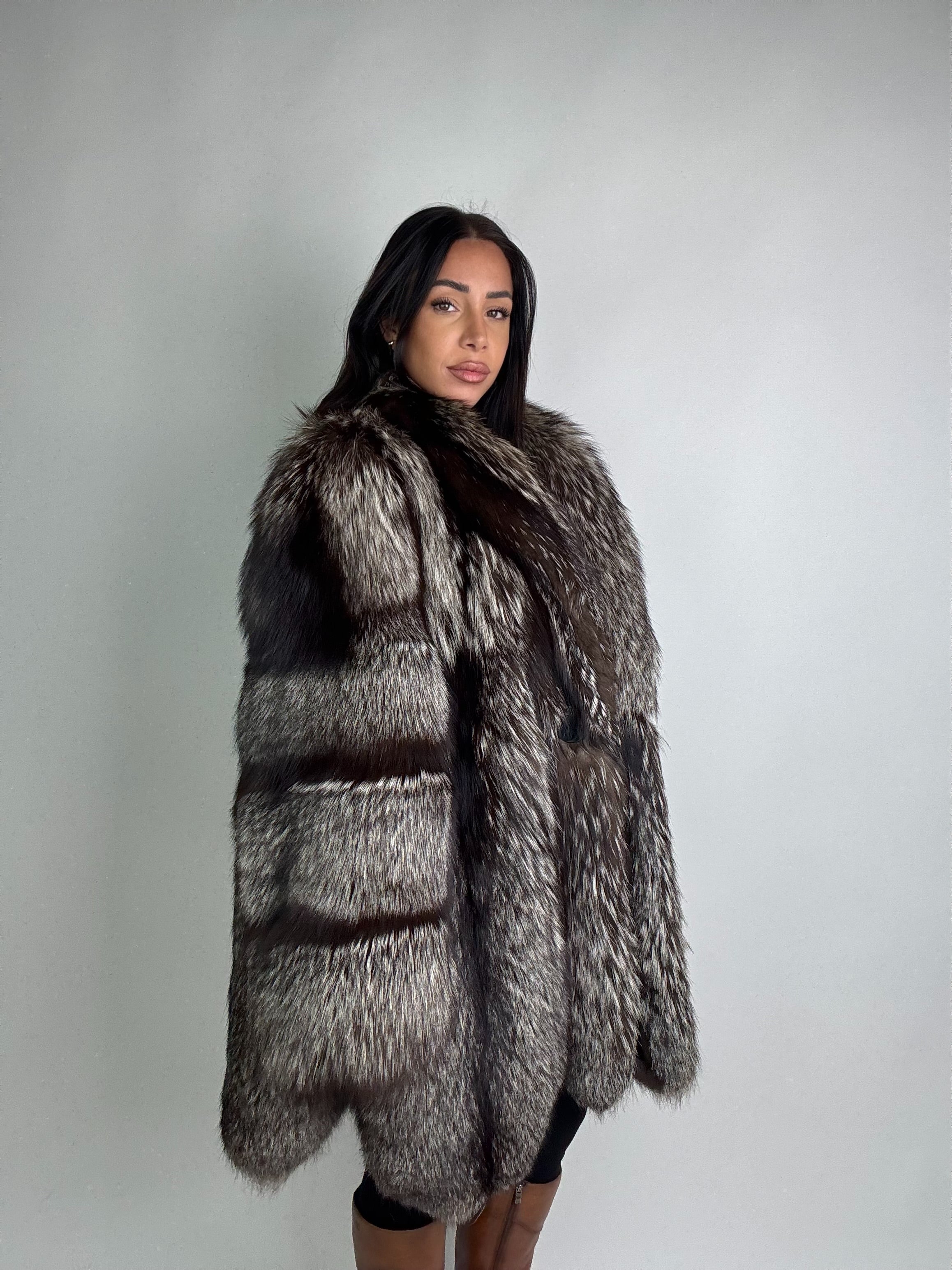 Giacca in volpe argentata N83