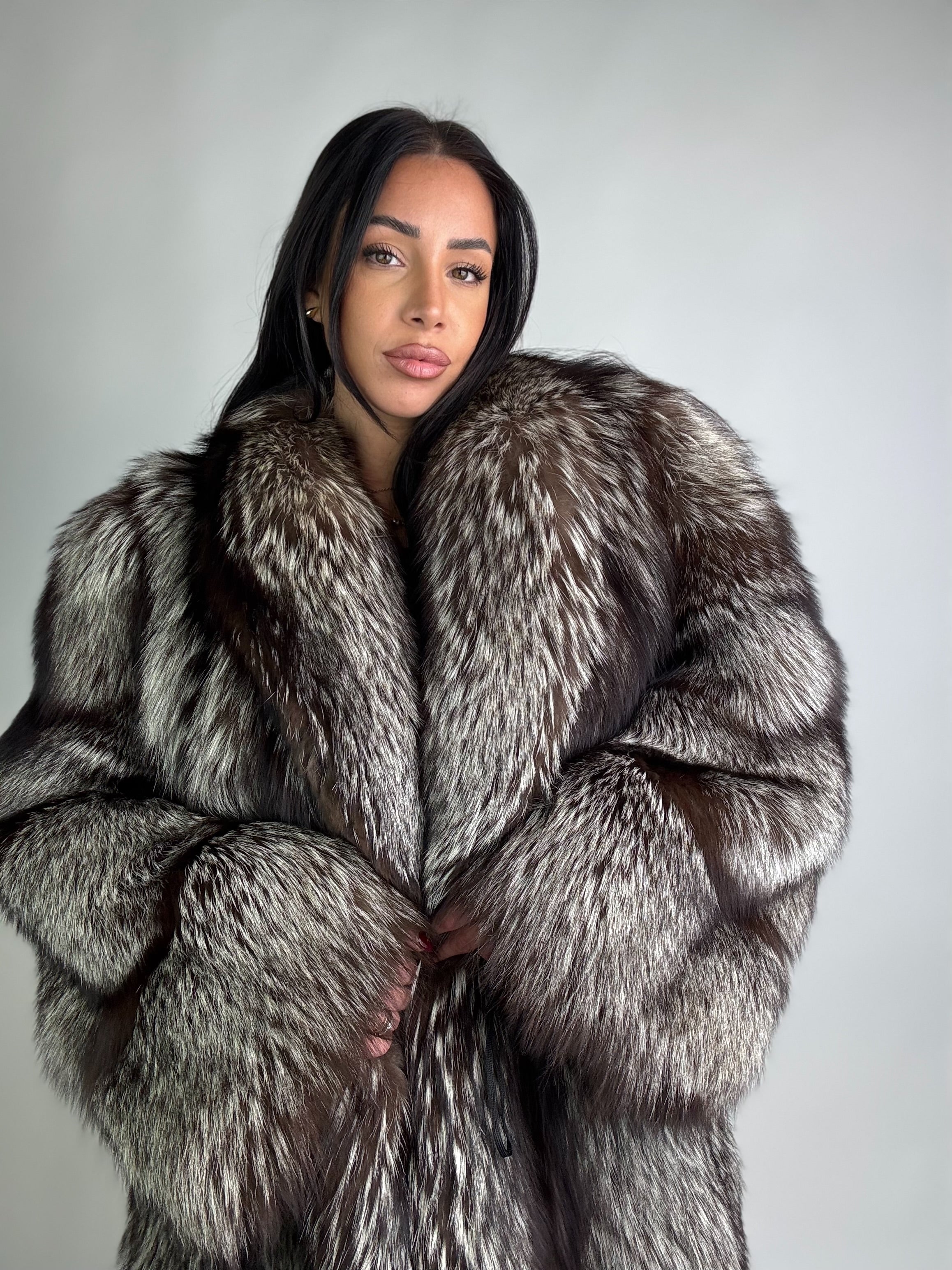 Giacca in volpe argentata N83