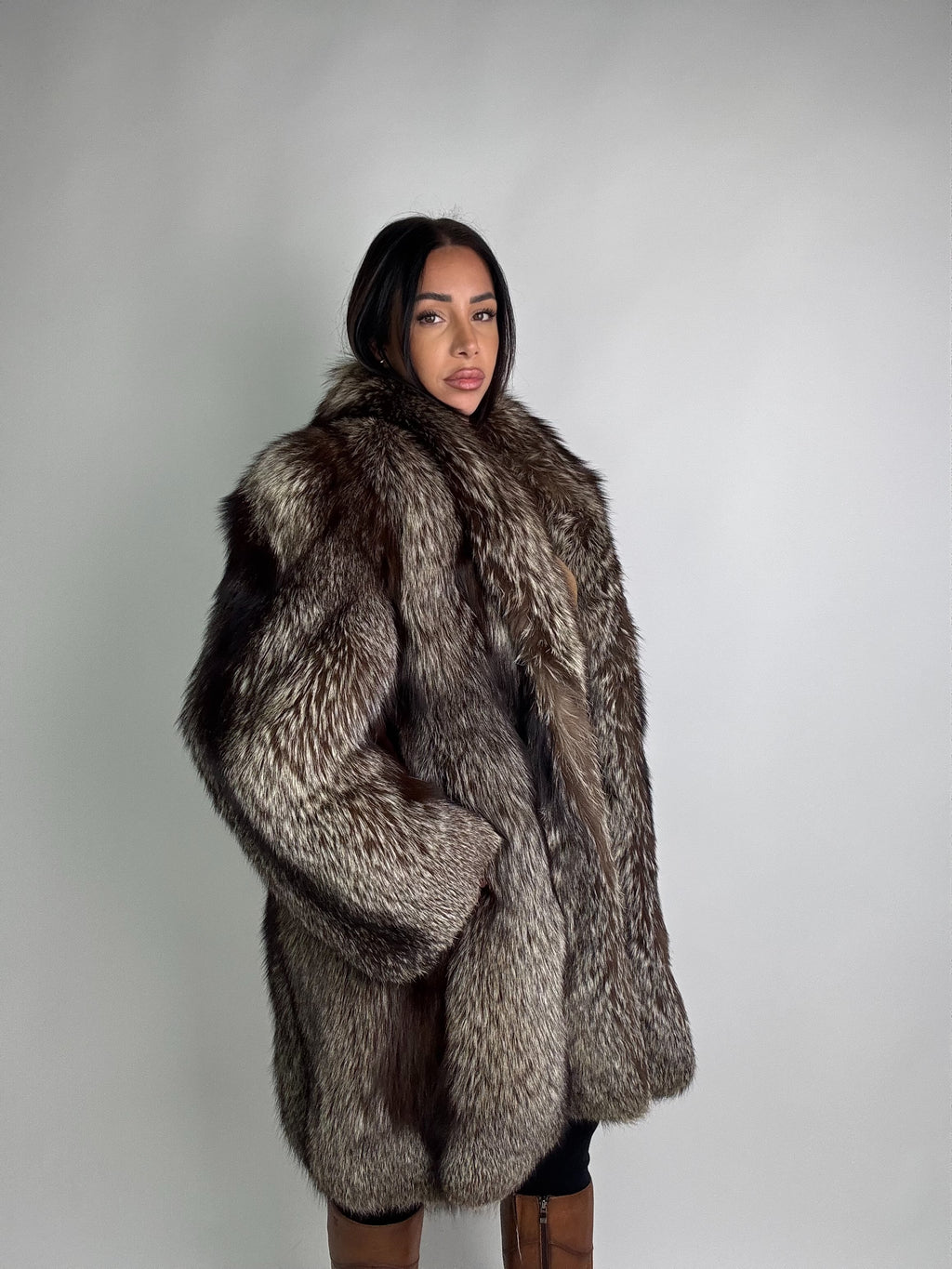 Giacca in volpe argentata N84