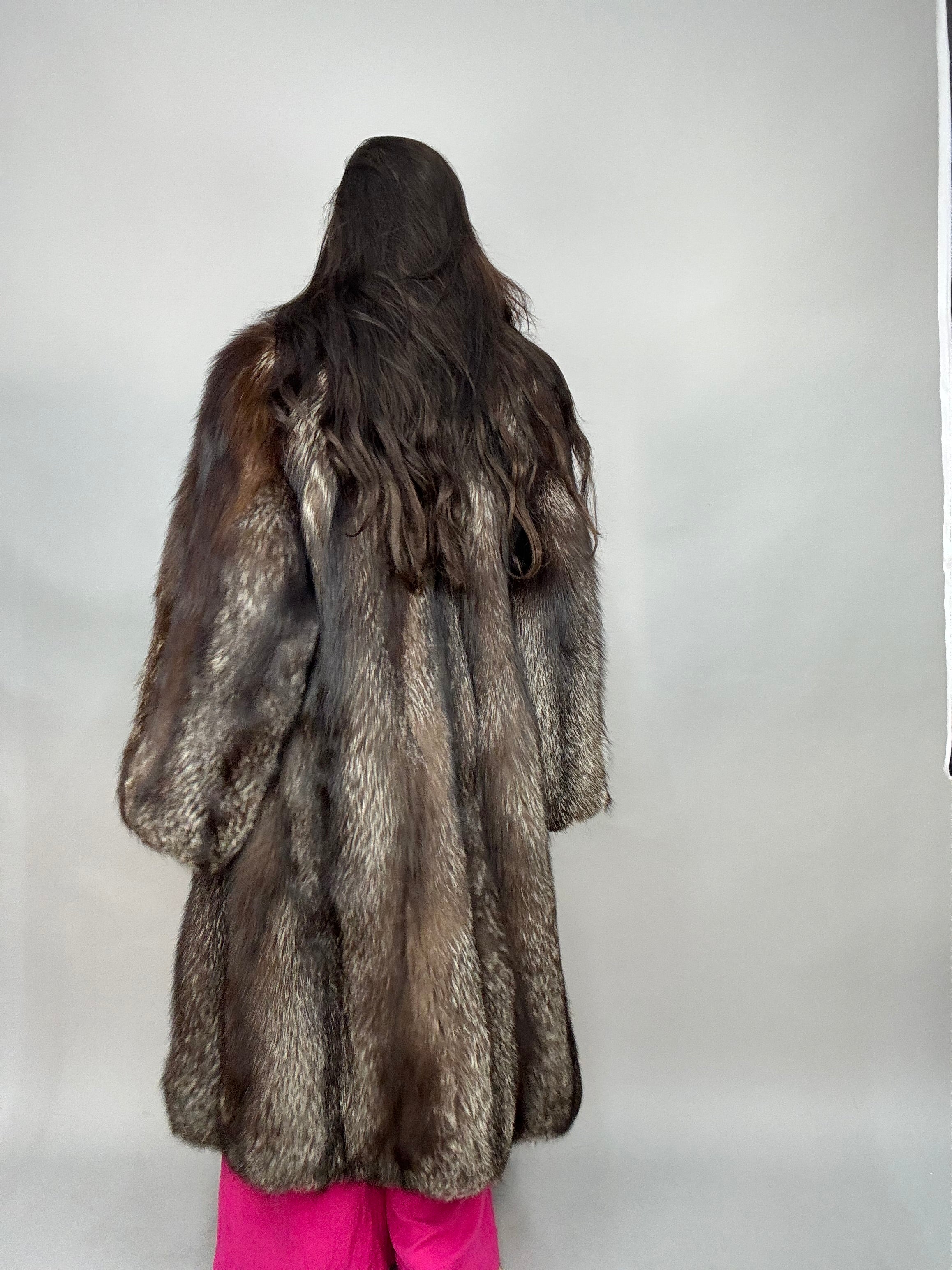 Cappotto in volpe argentata