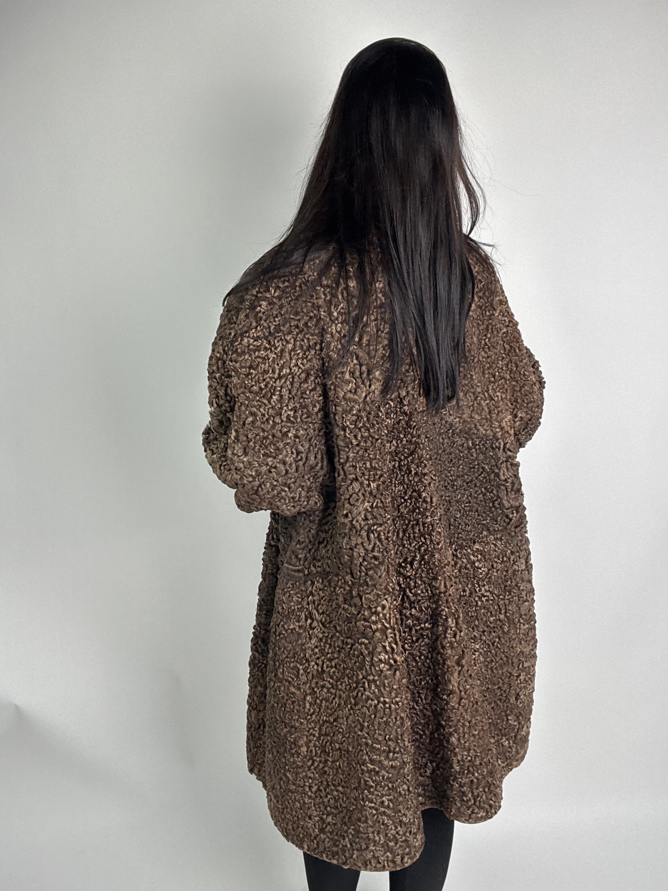 Cappotto in astrakan reversibile N48