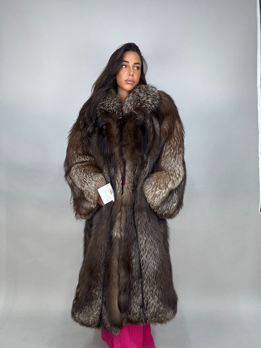 Cappotto in volpe argentata