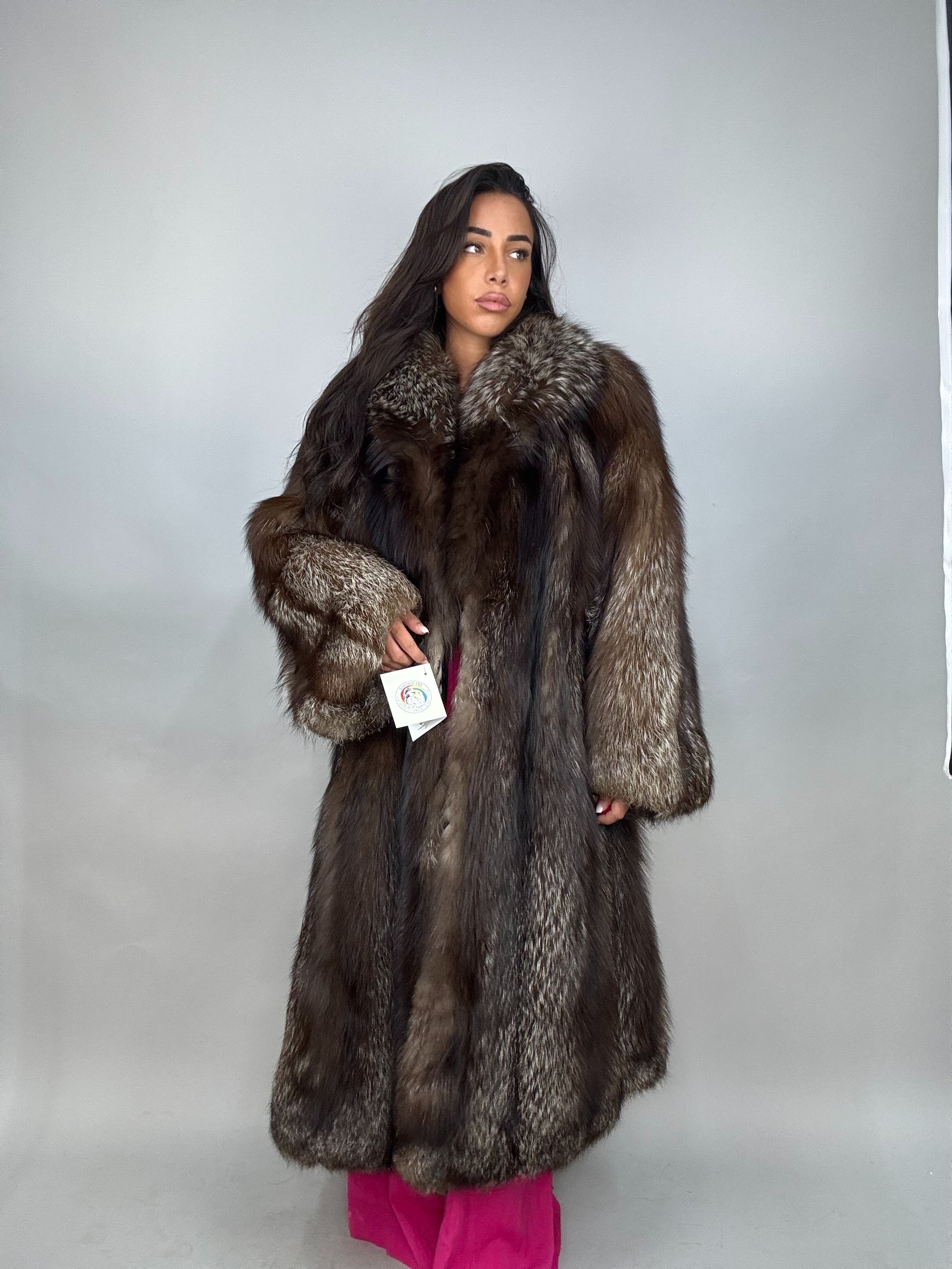 Cappotto in volpe argentata
