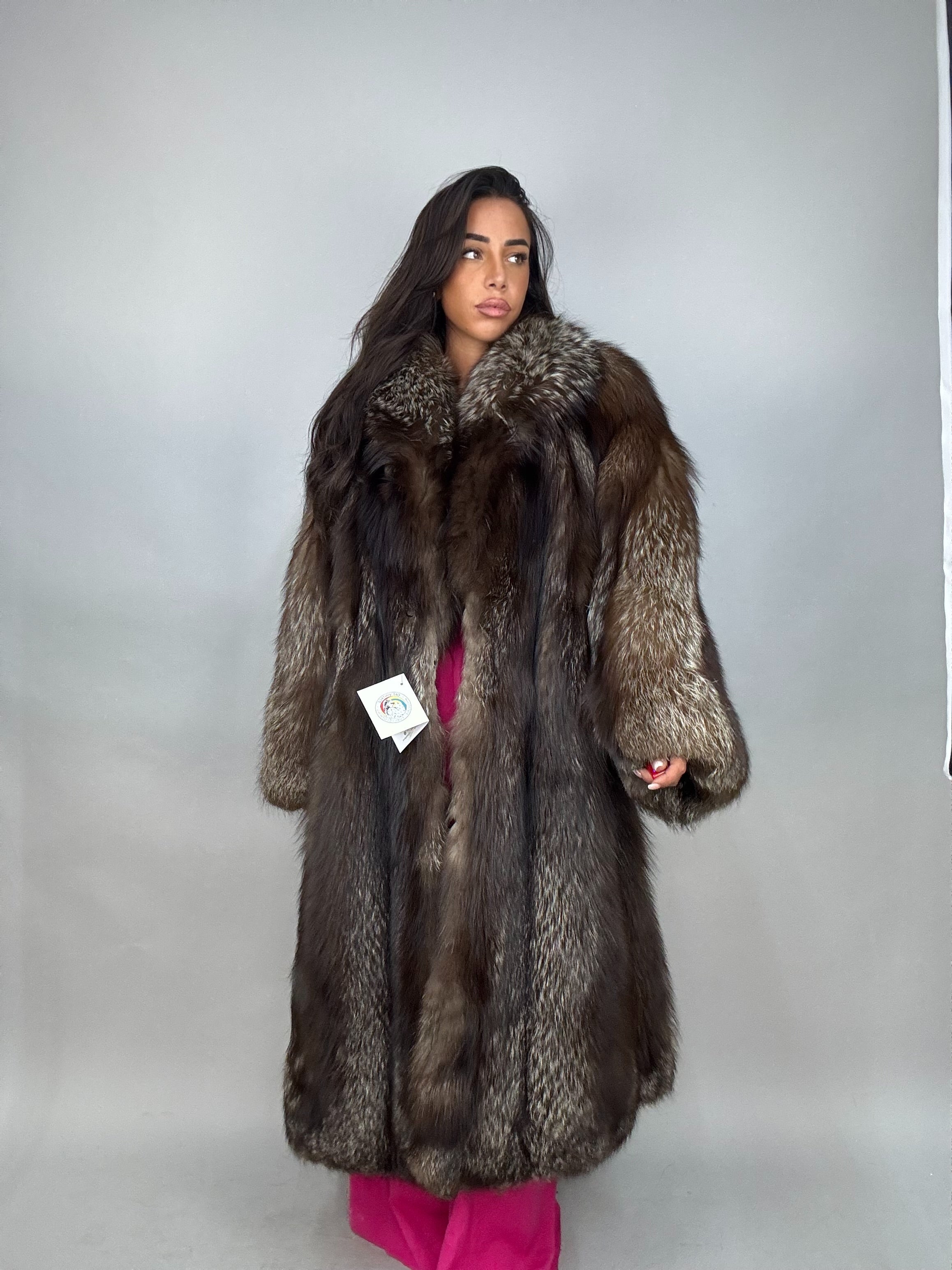 Cappotto in volpe argentata