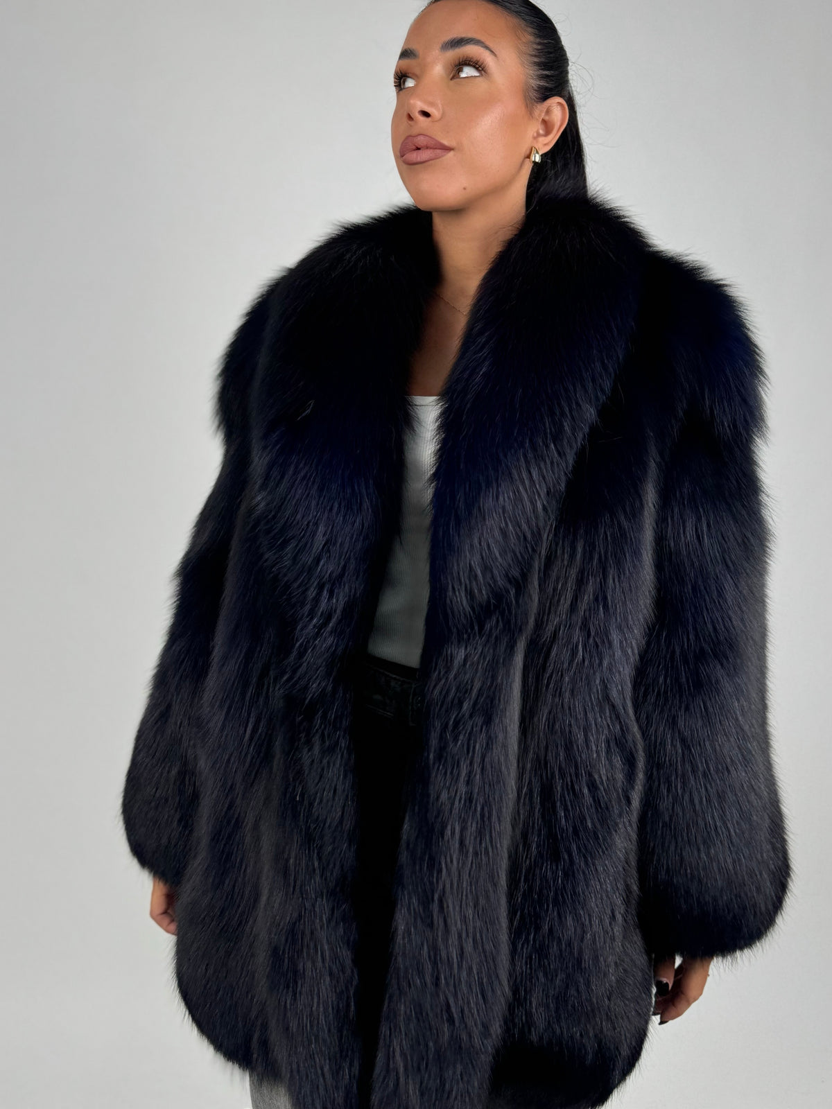 Giacca in volpe blue N203