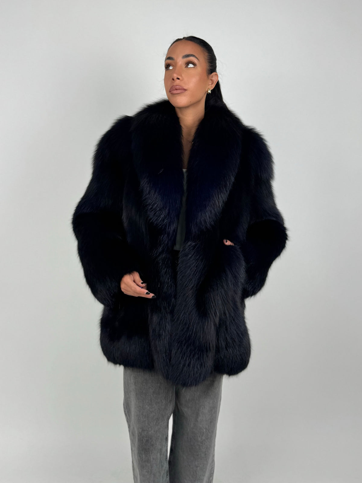 Giacca in volpe blue N203