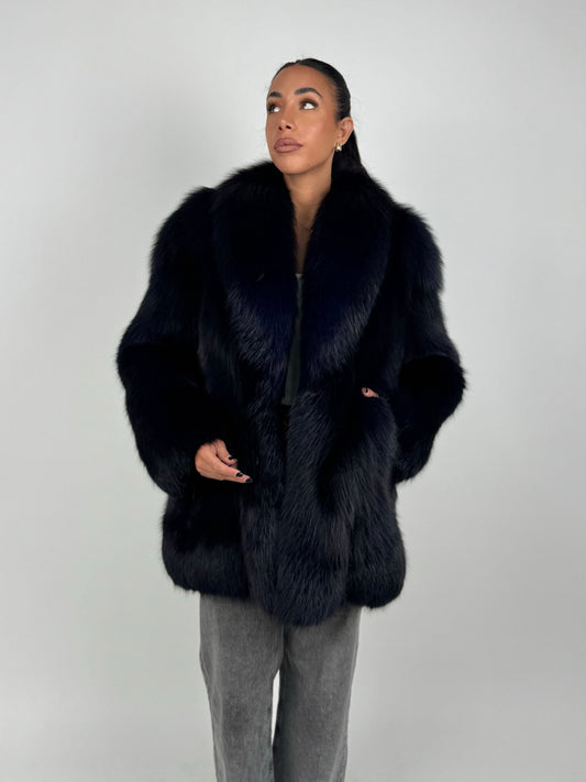 Giacca in volpe blue N203