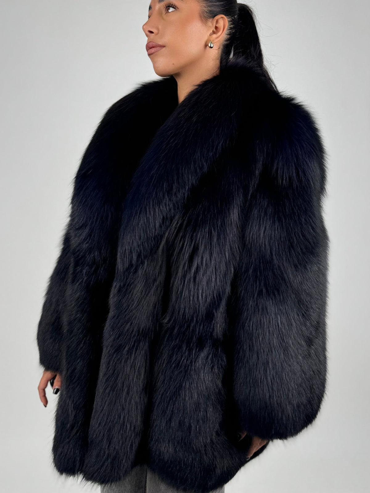 Giacca in volpe blue N203