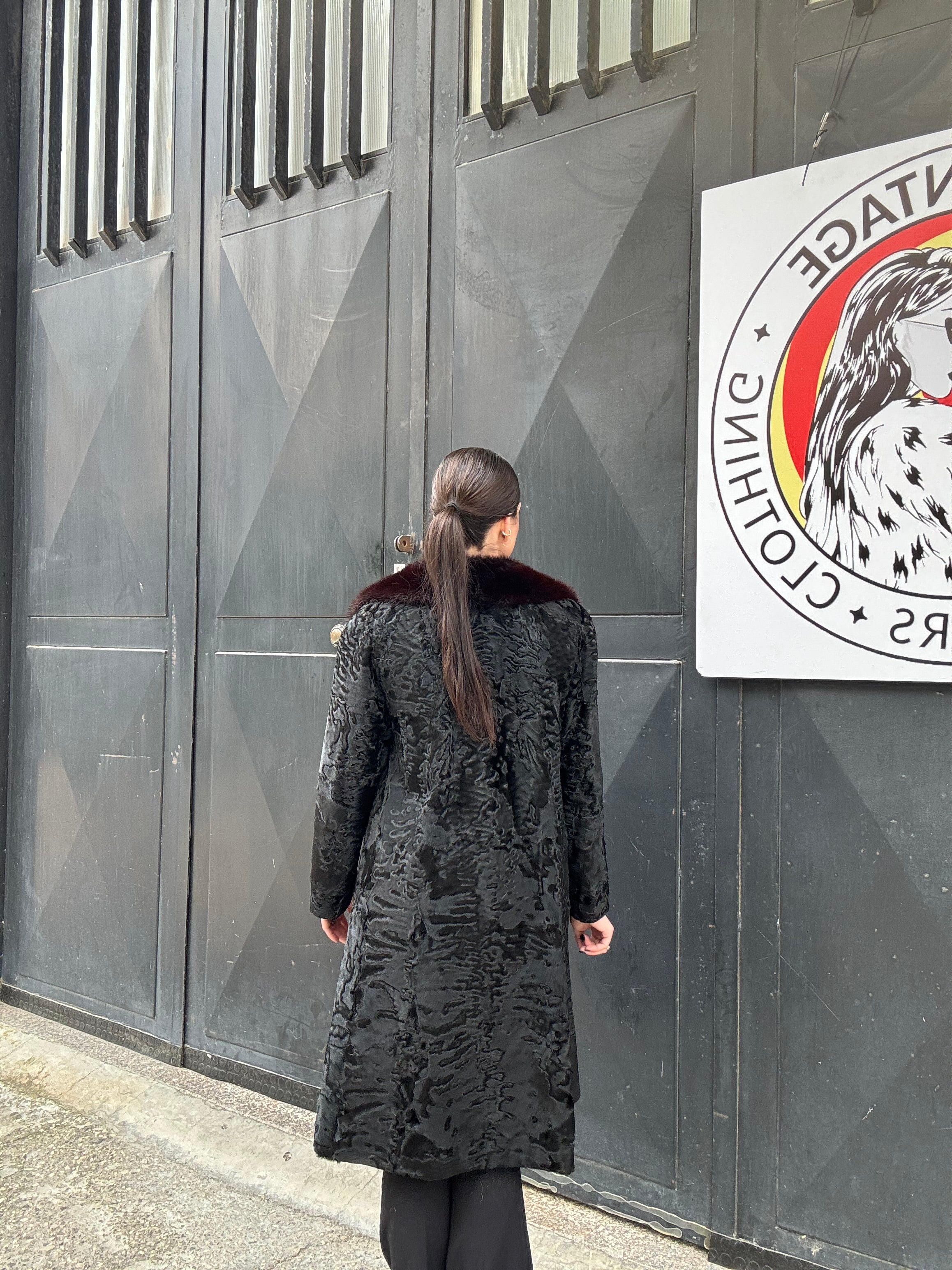 Cappotto in astrakan e visone