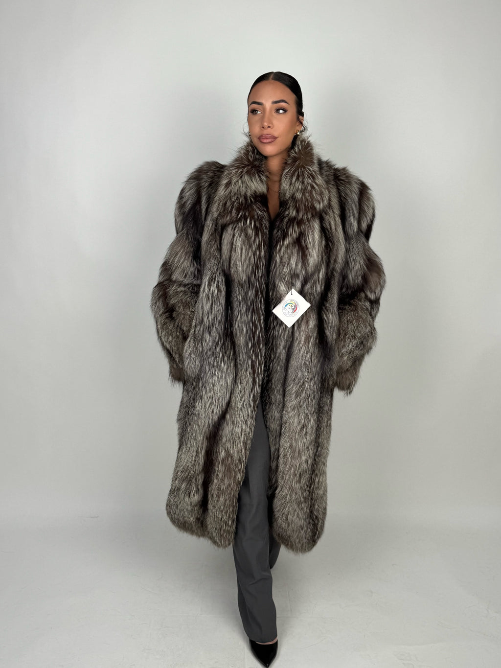 Cappotto in volpe argentata N449
