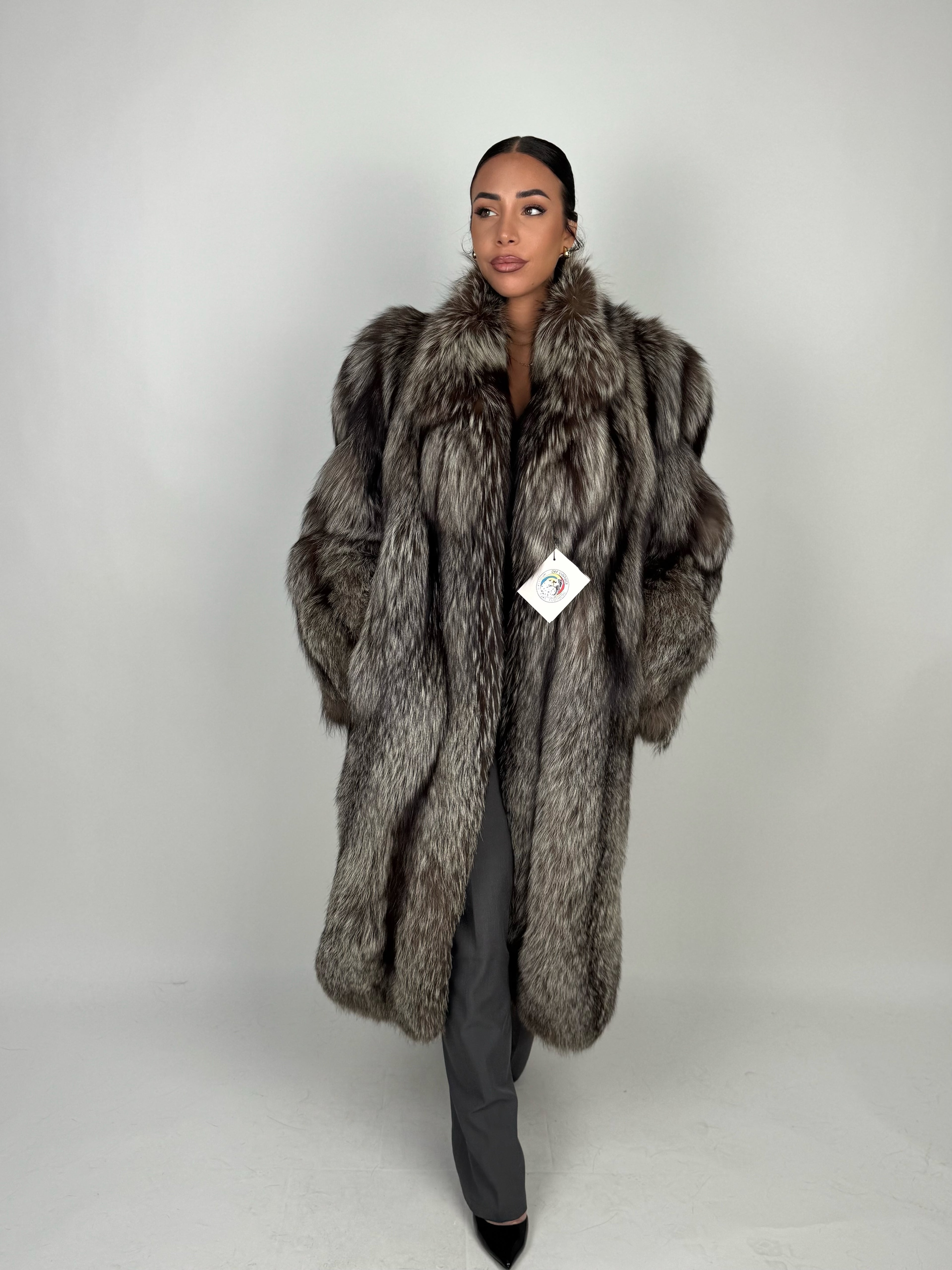 Cappotto in volpe argentata N449