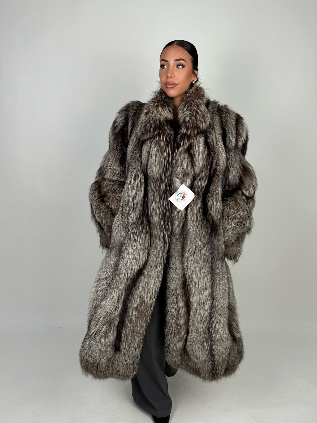 Cappotto in volpe argentata N449